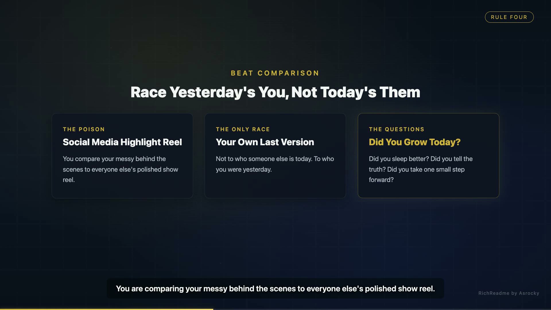Race Yesterday's You, Not Today's Them