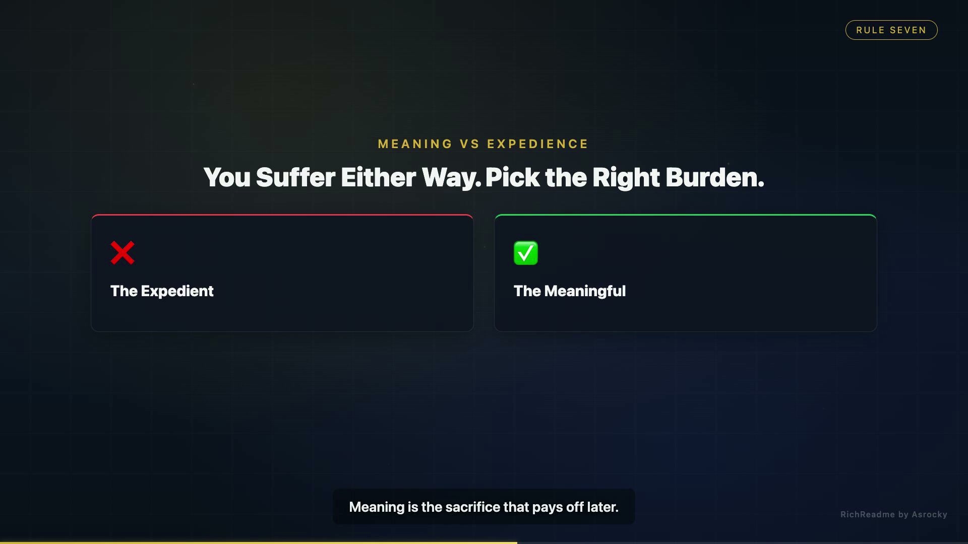 You Suffer Either Way. Pick the Right Burden.