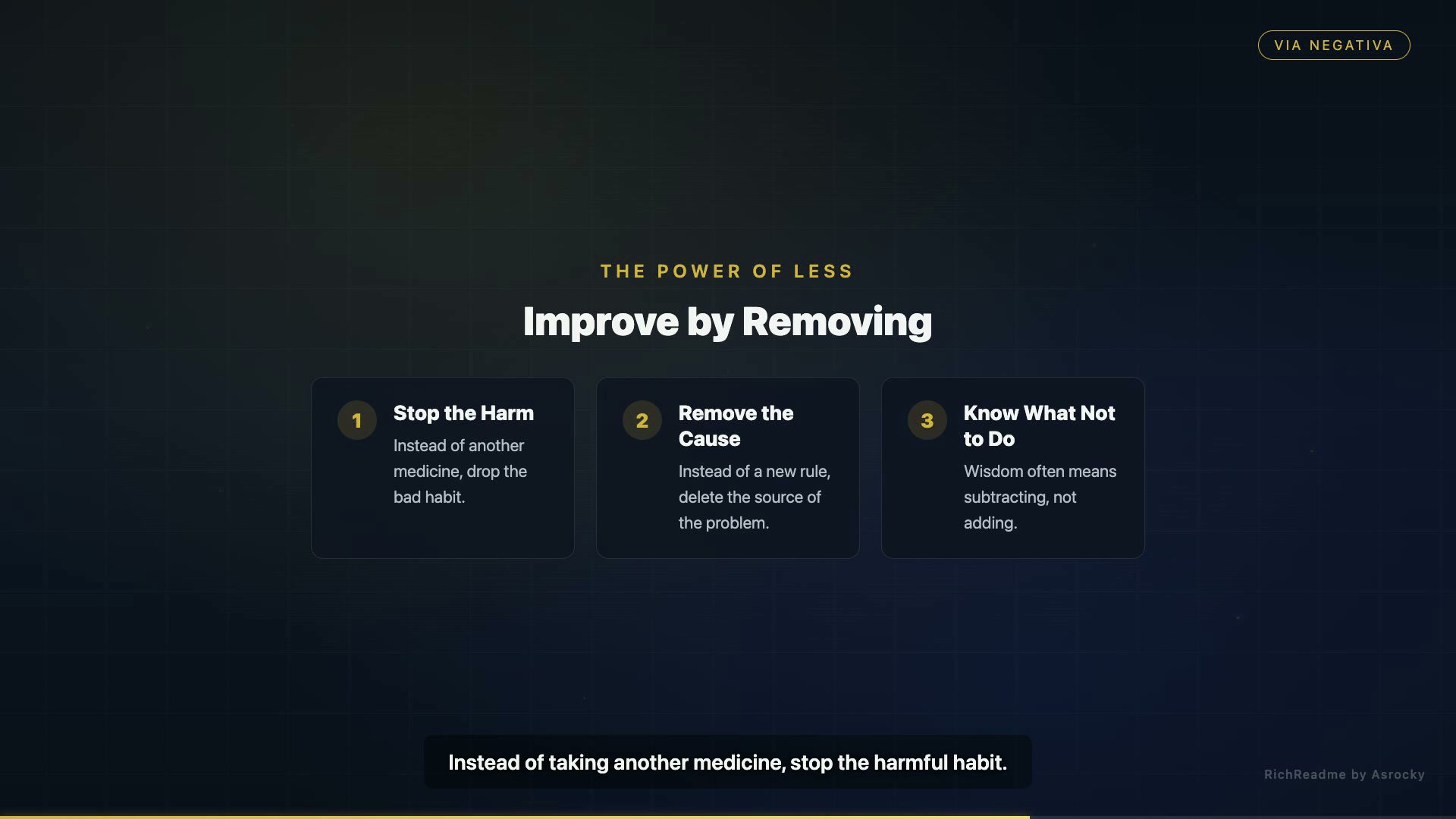 Improve by Removing