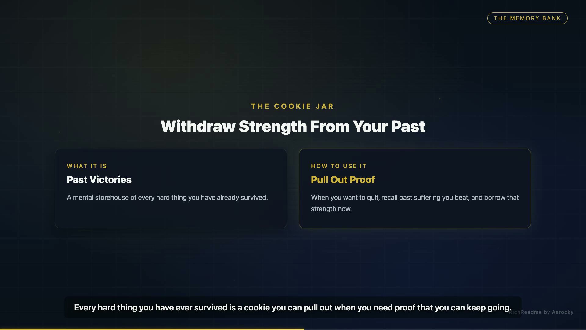 Withdraw Strength From Your Past