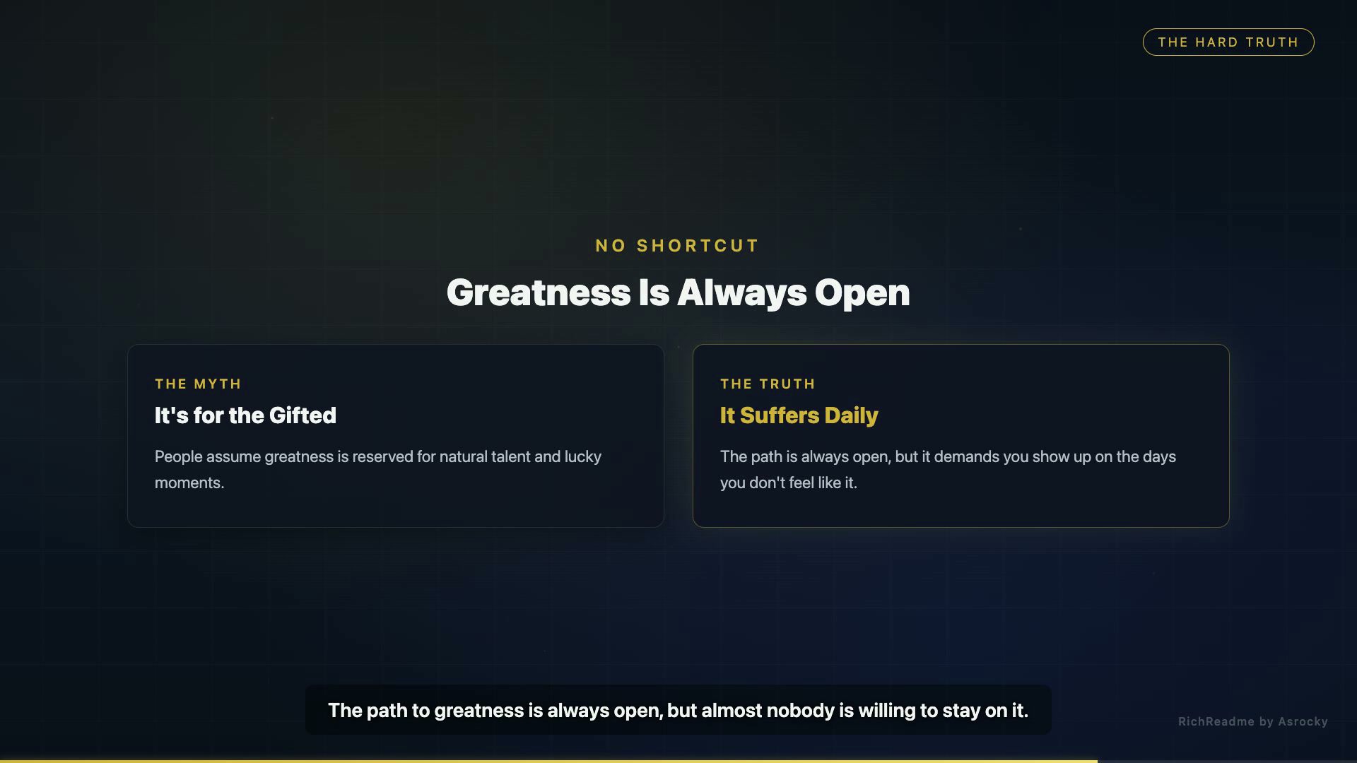 Greatness Is Always Open