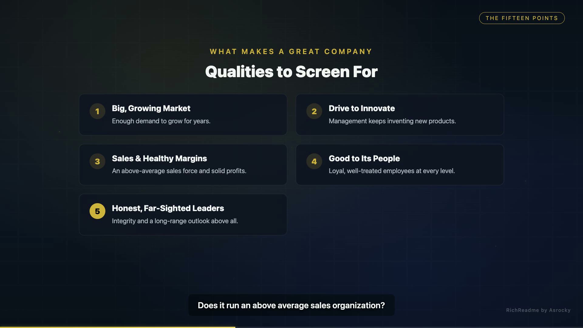 Qualities to Screen For
