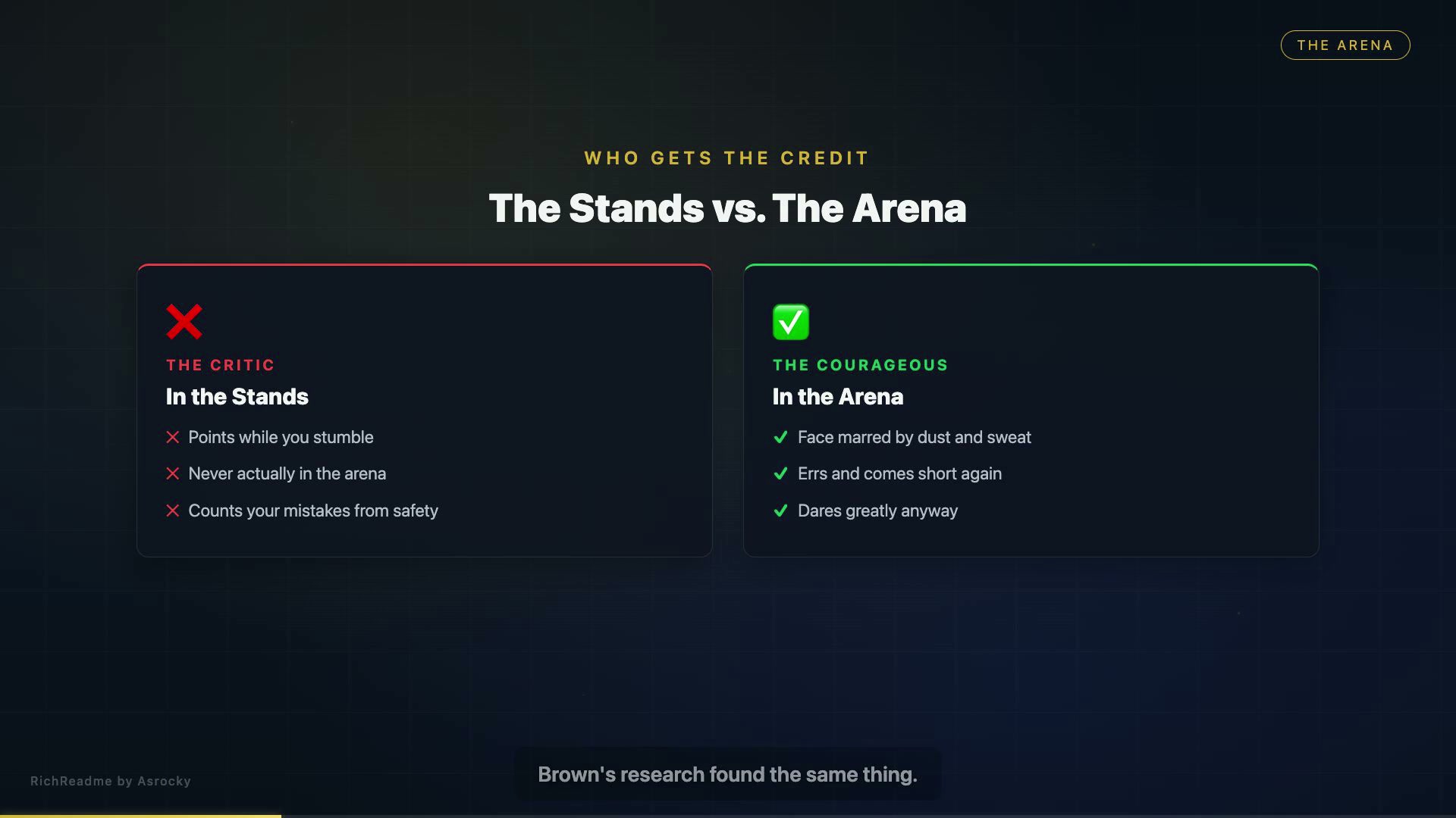 The Stands vs. The Arena