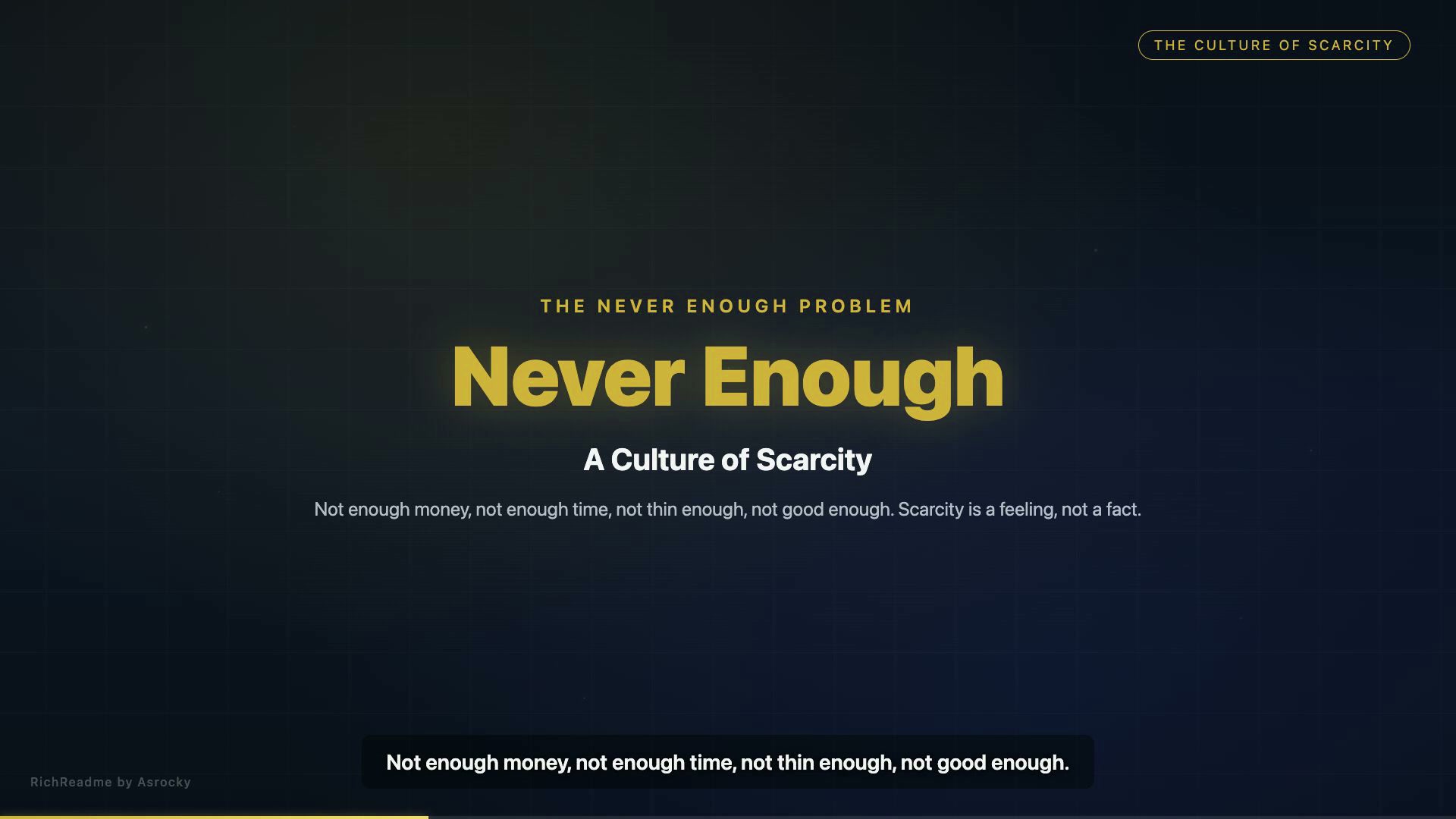 The Culture of Scarcity