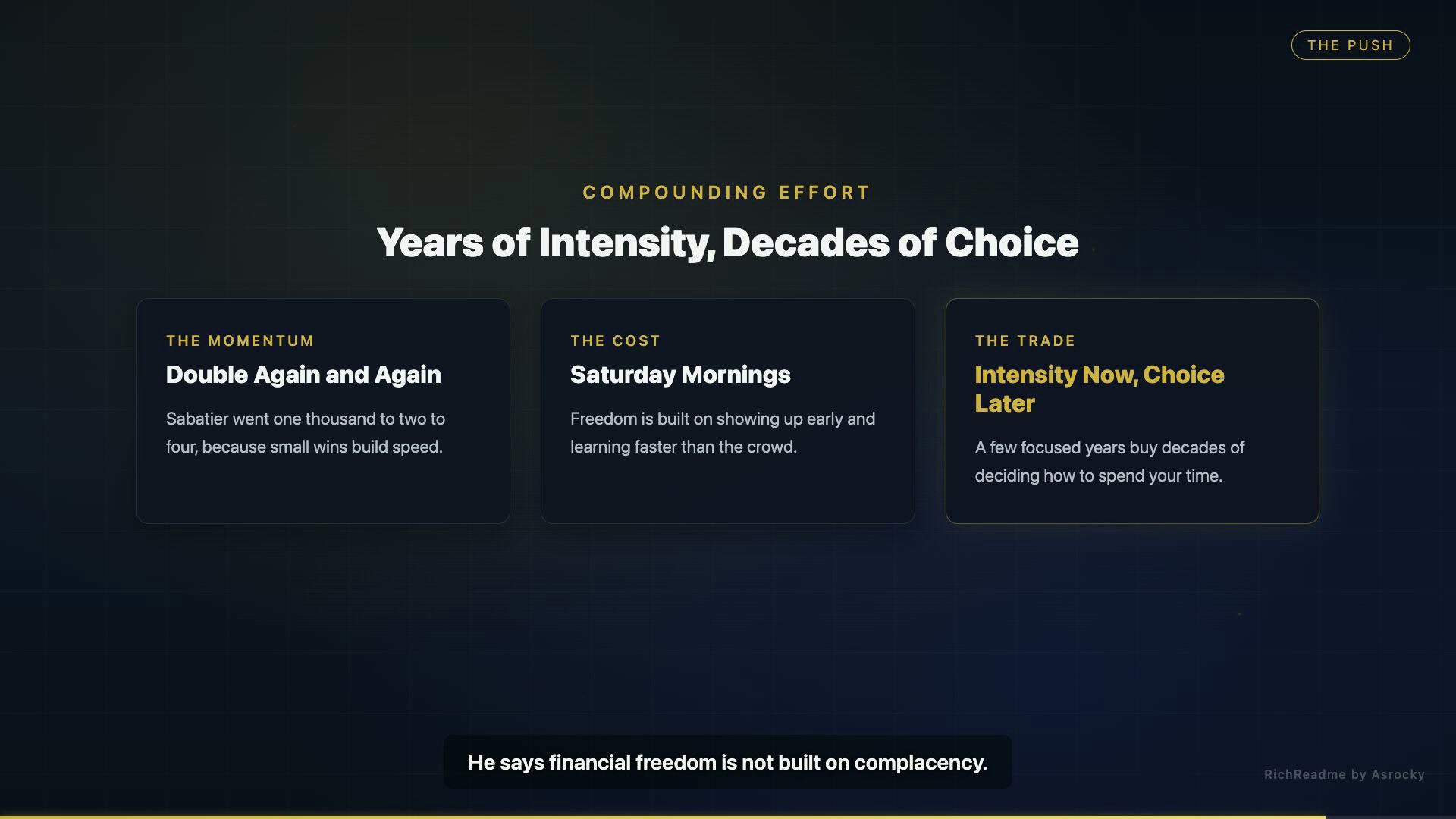 Years of Intensity, Decades of Choice