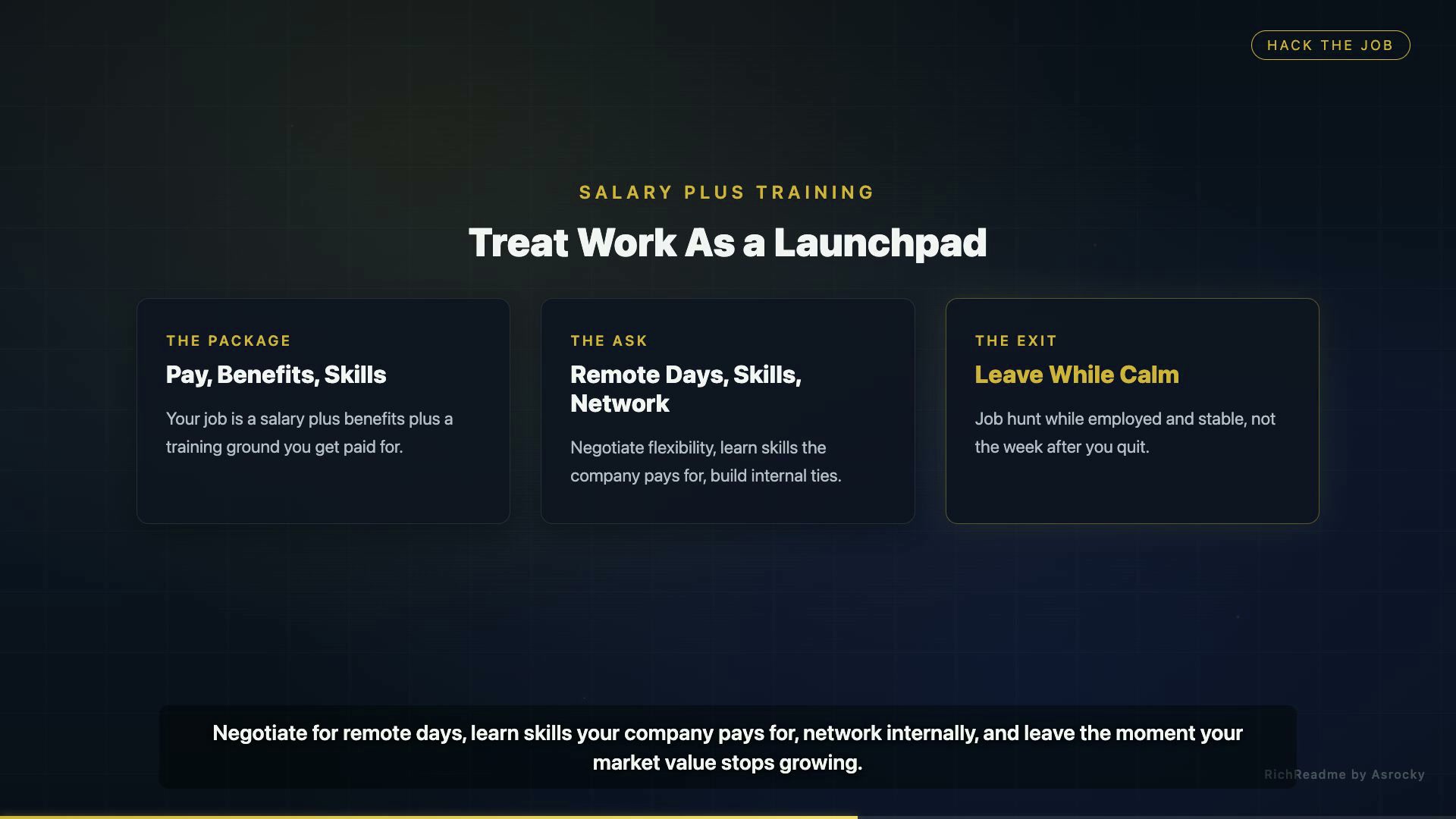 Treat Work As a Launchpad