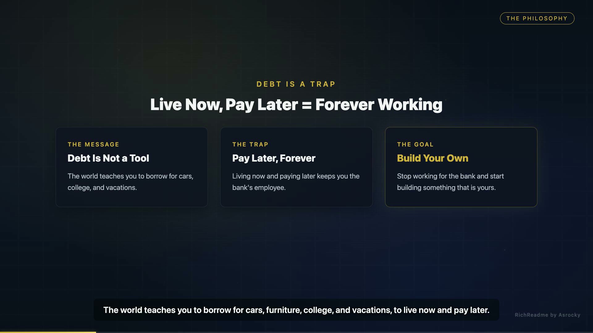 Live Now, Pay Later = Forever Working