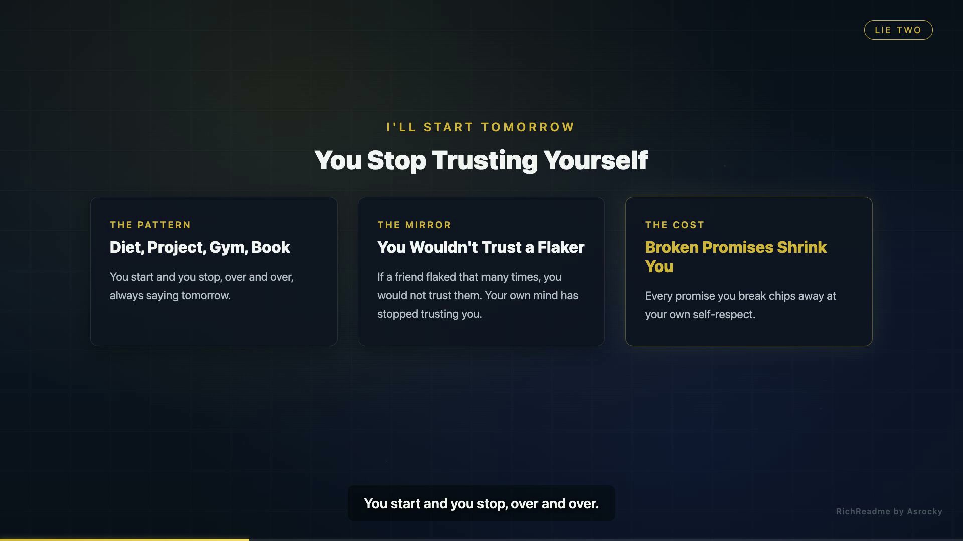 You Stop Trusting Yourself