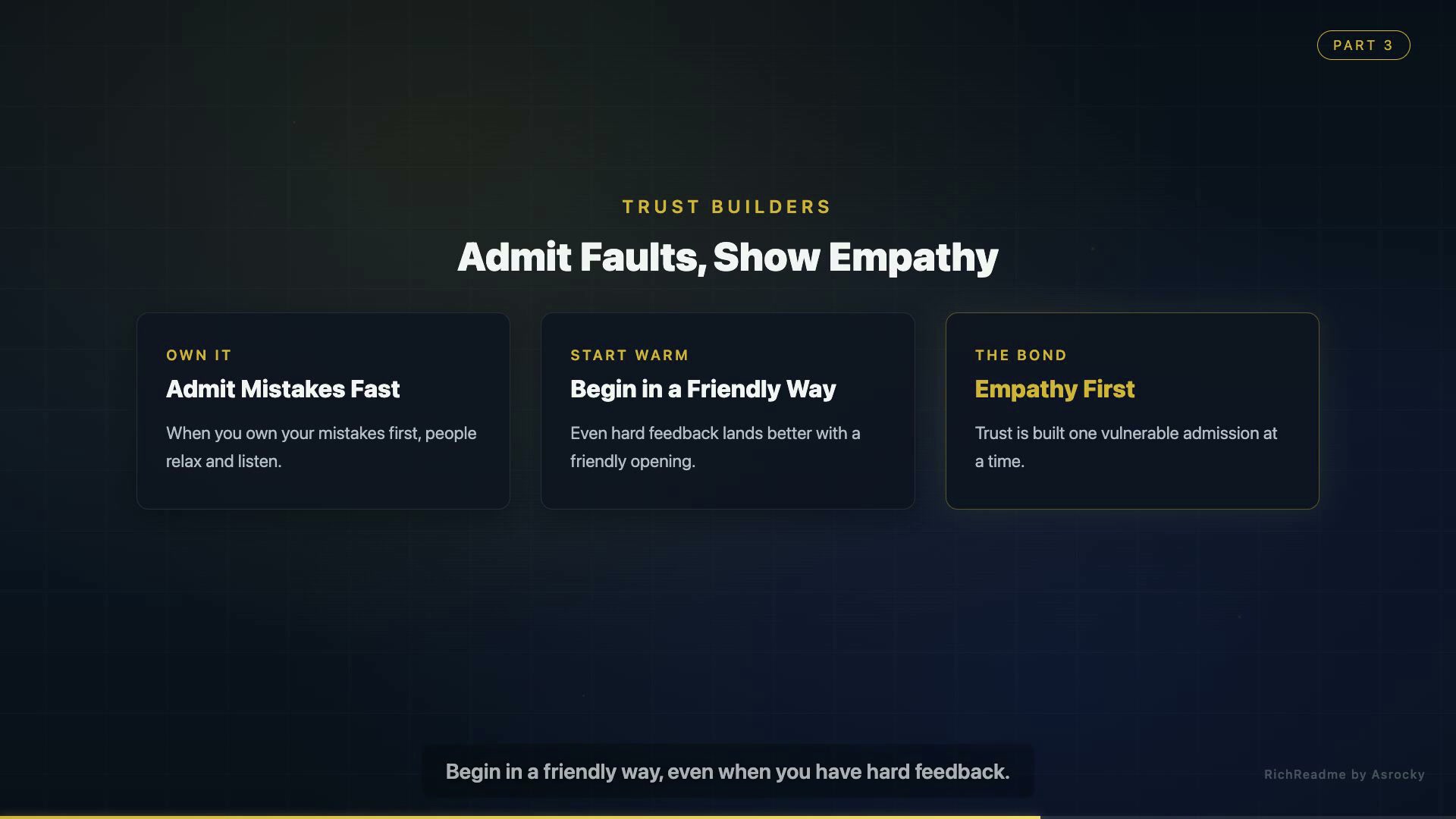Admit Faults, Show Empathy