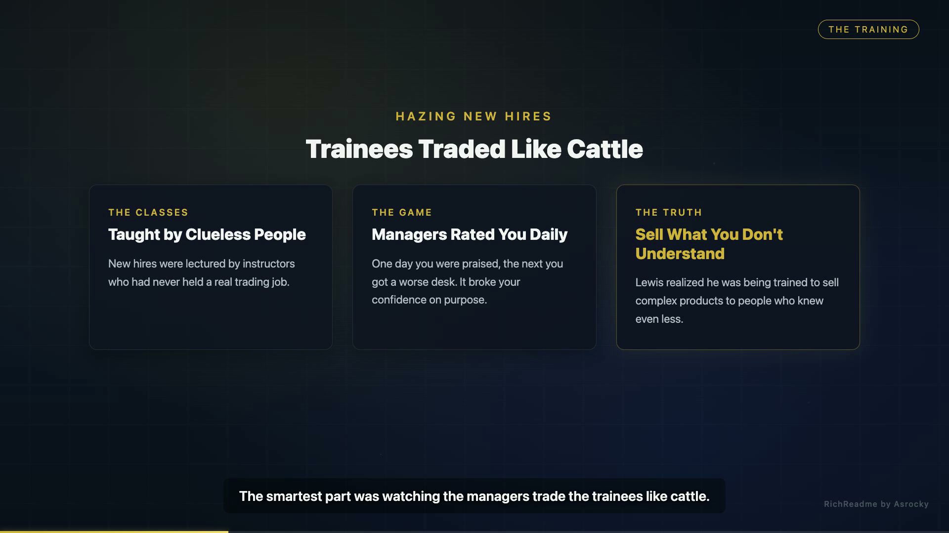 Trainees Traded Like Cattle