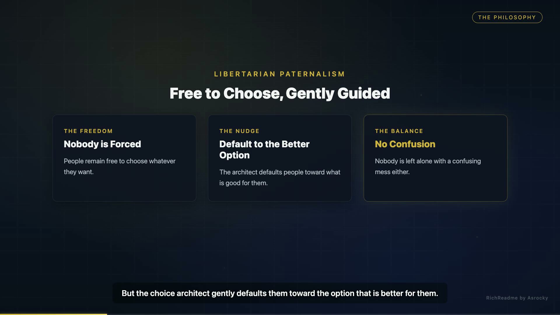 Free to Choose, Gently Guided