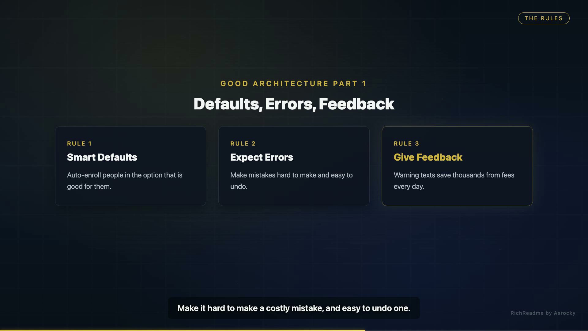 Defaults, Errors, Feedback