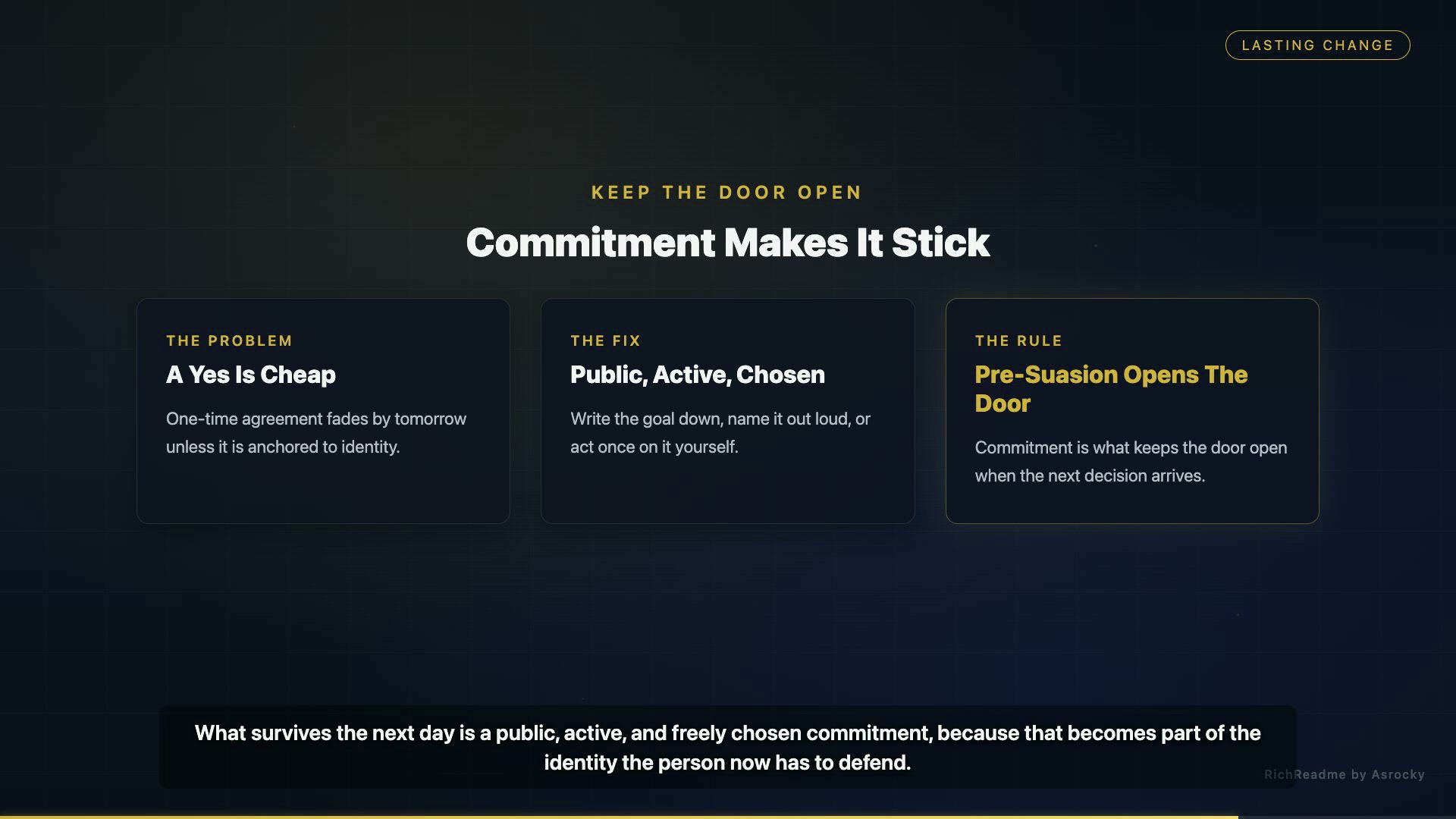 Commitment Makes It Stick