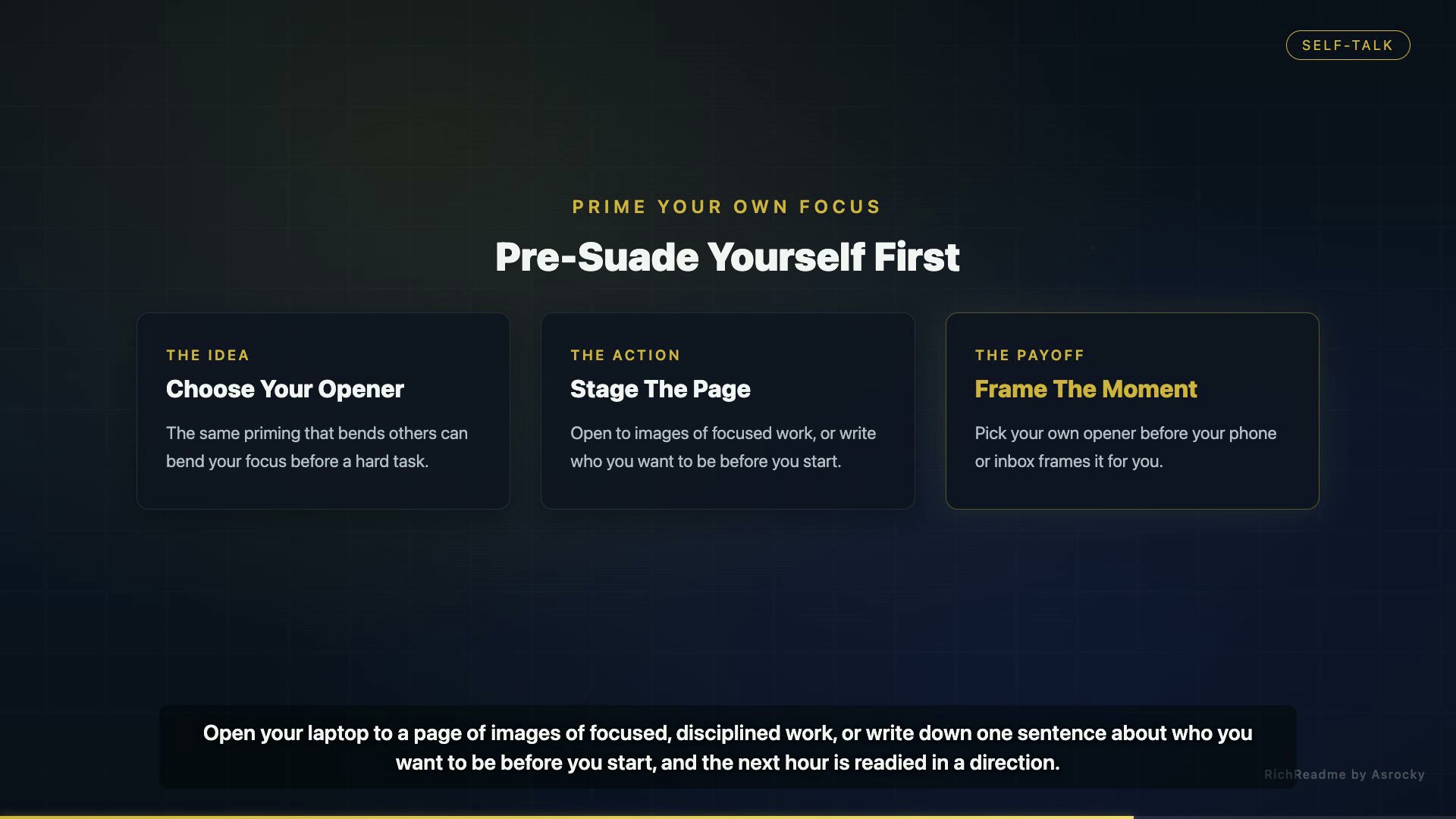 Pre-Suade Yourself First