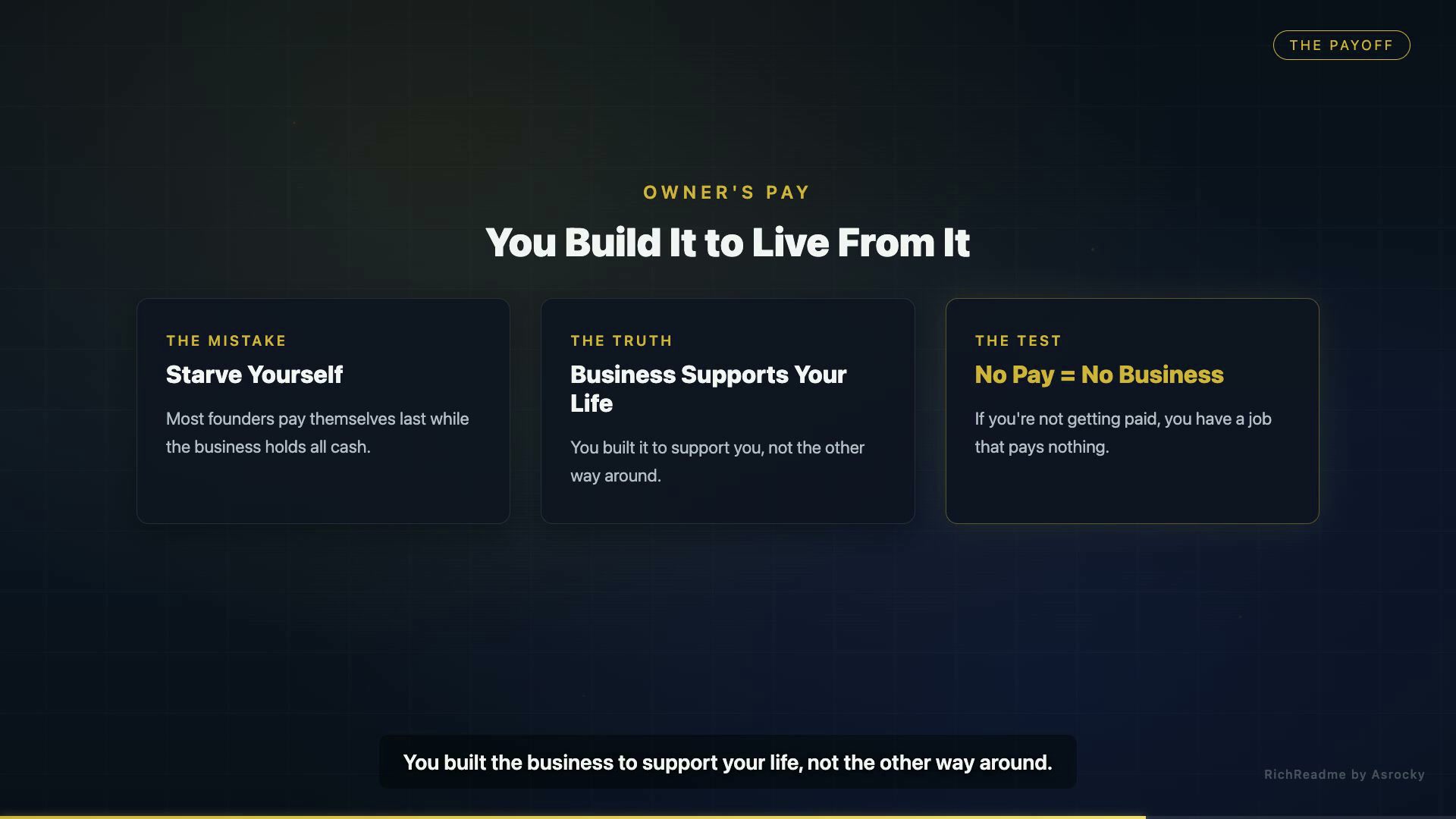 You Build It to Live From It