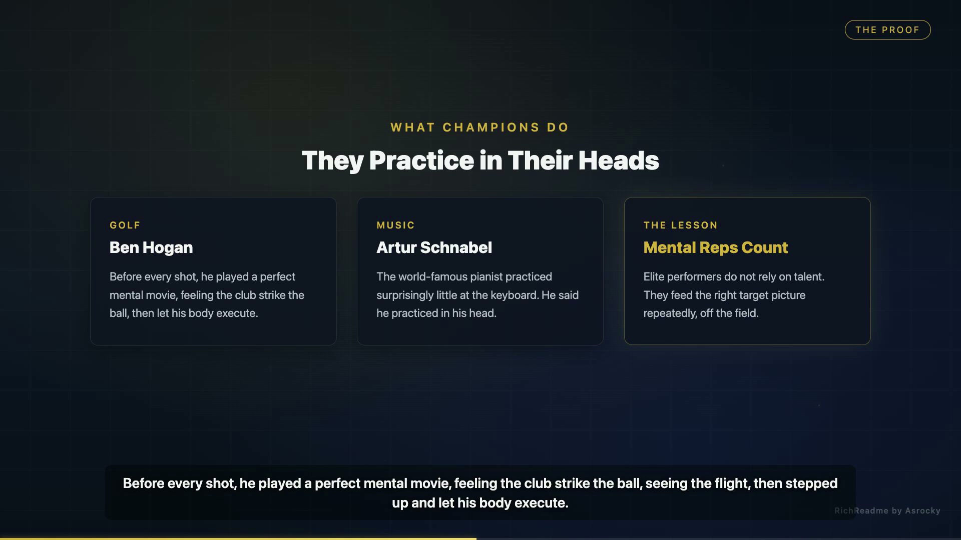 They Practice in Their Heads