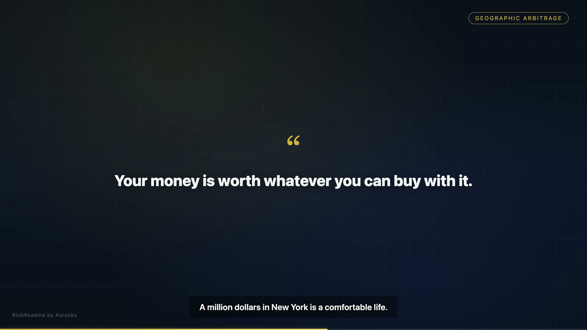 Geographic Arbitrage