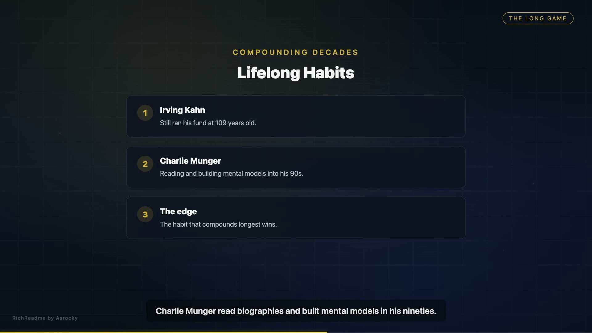 Lifelong Habits