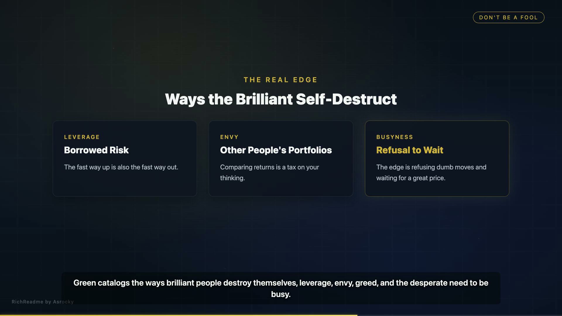 Ways the Brilliant Self-Destruct
