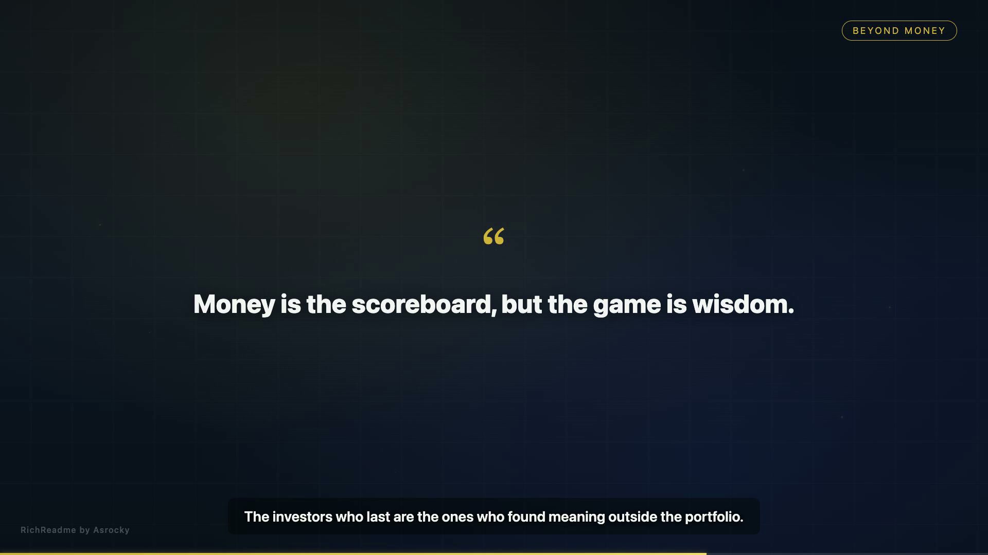 Beyond Money