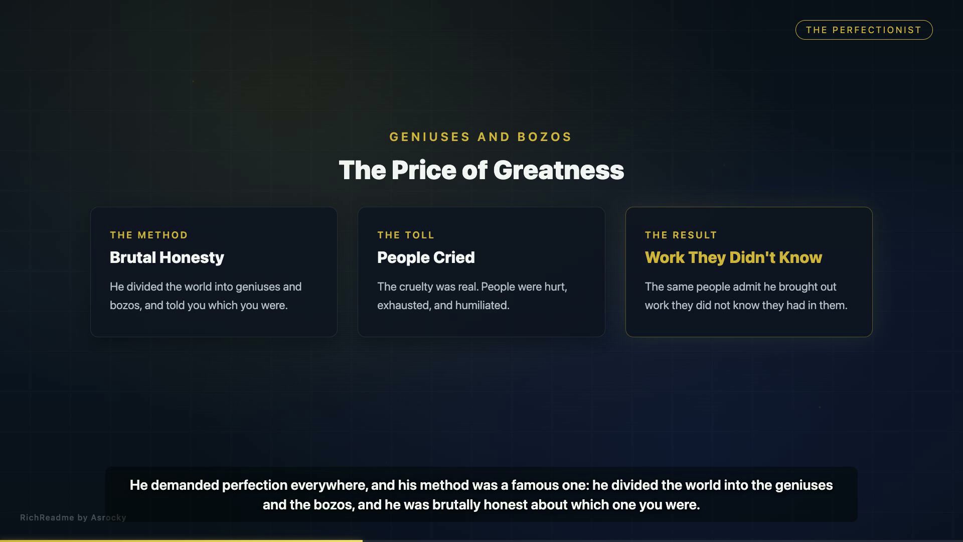 The Price of Greatness