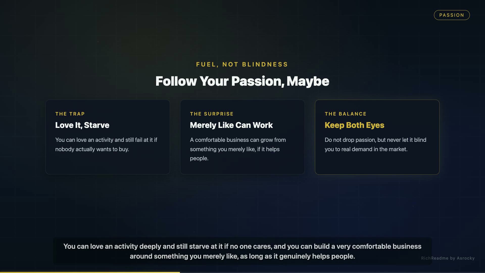 Follow Your Passion, Maybe