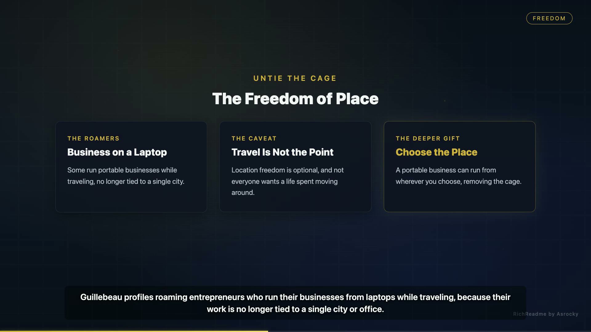 The Freedom of Place