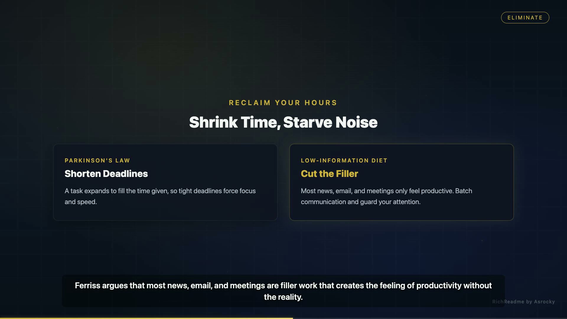 Shrink Time, Starve Noise