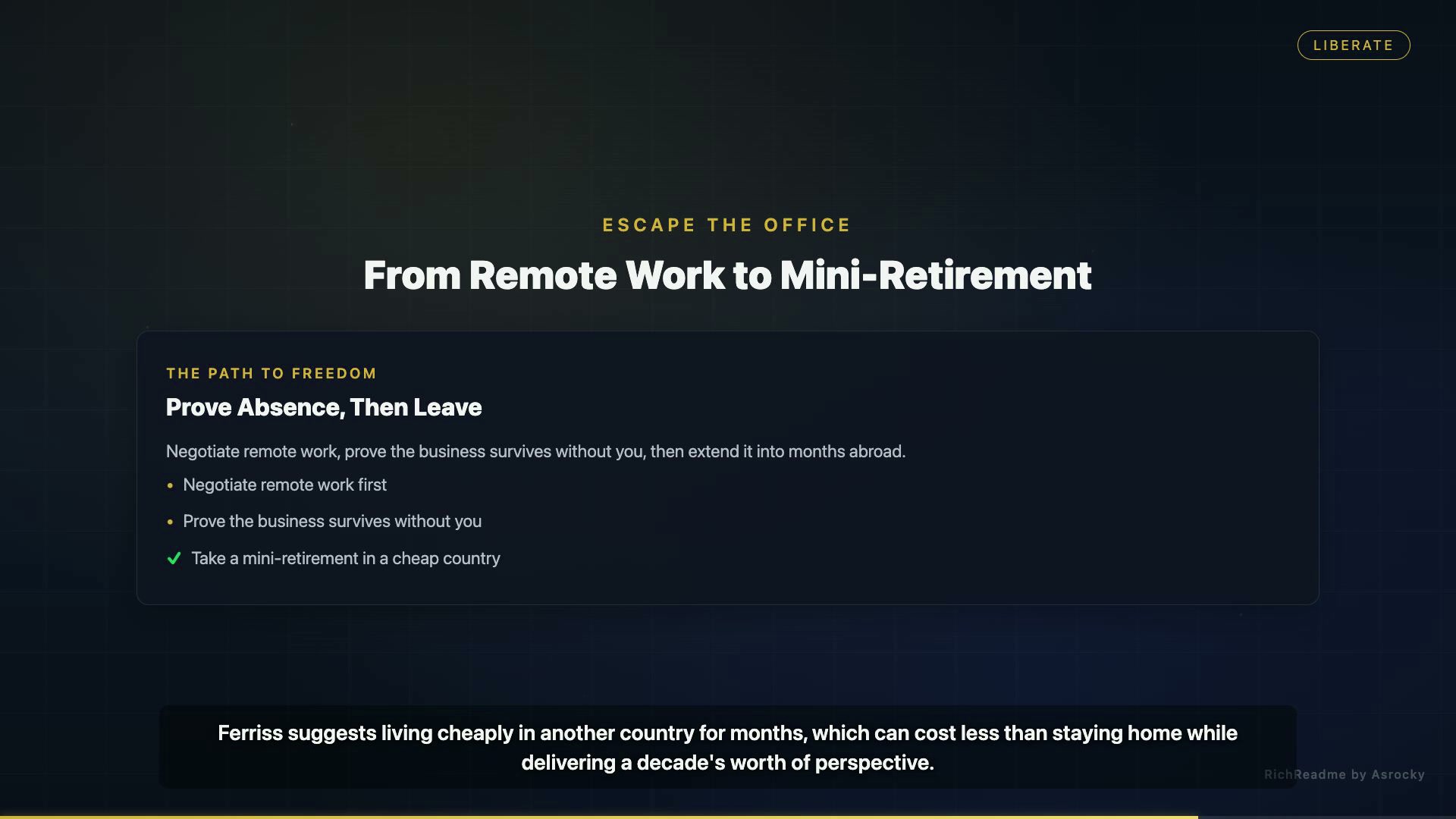 From Remote Work to Mini-Retirement