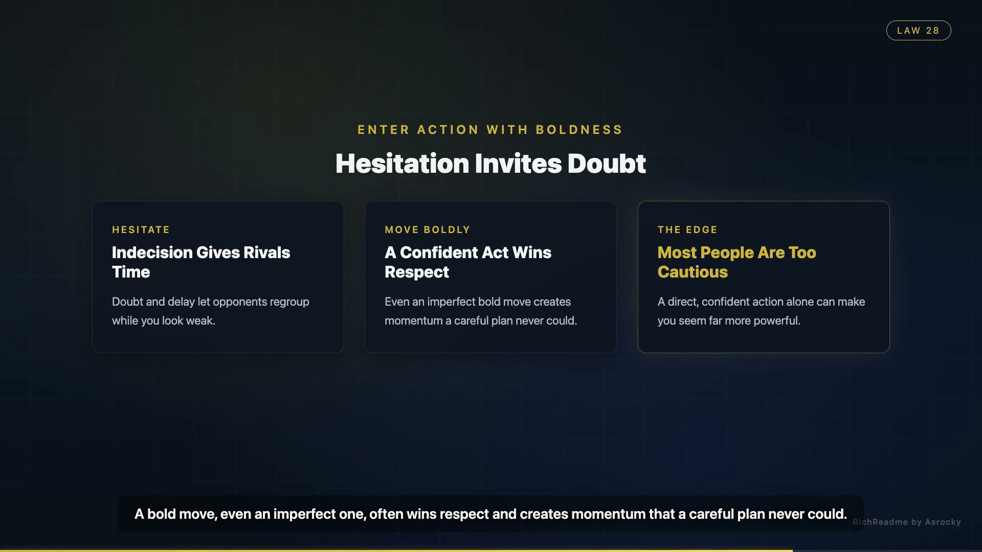 Hesitation Invites Doubt
