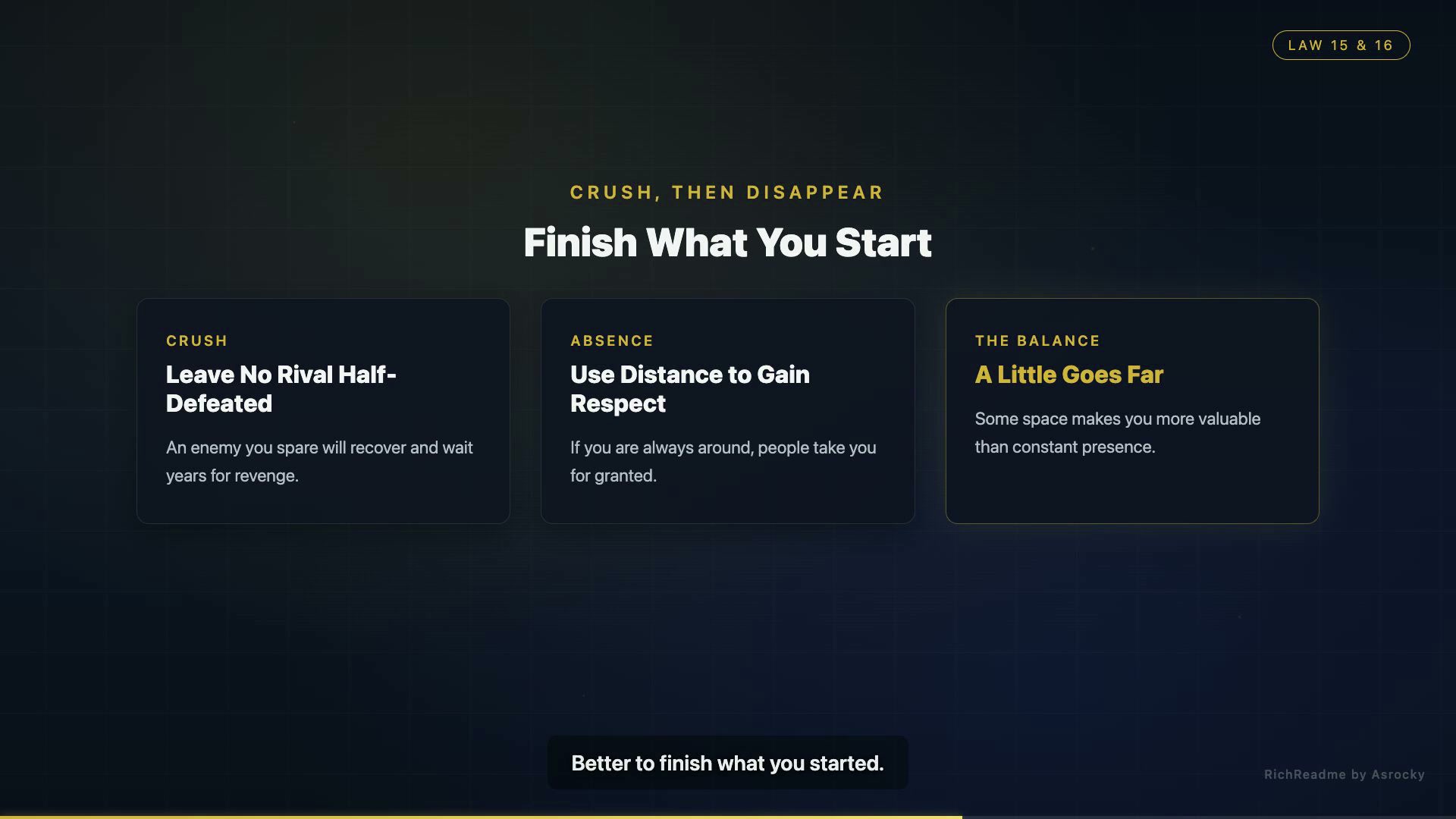 Finish What You Start