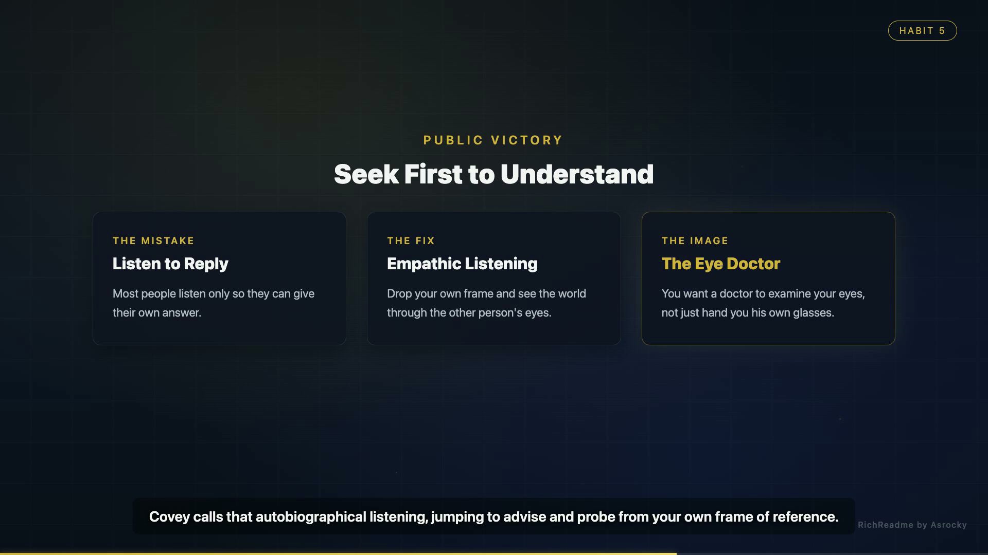 Seek First to Understand
