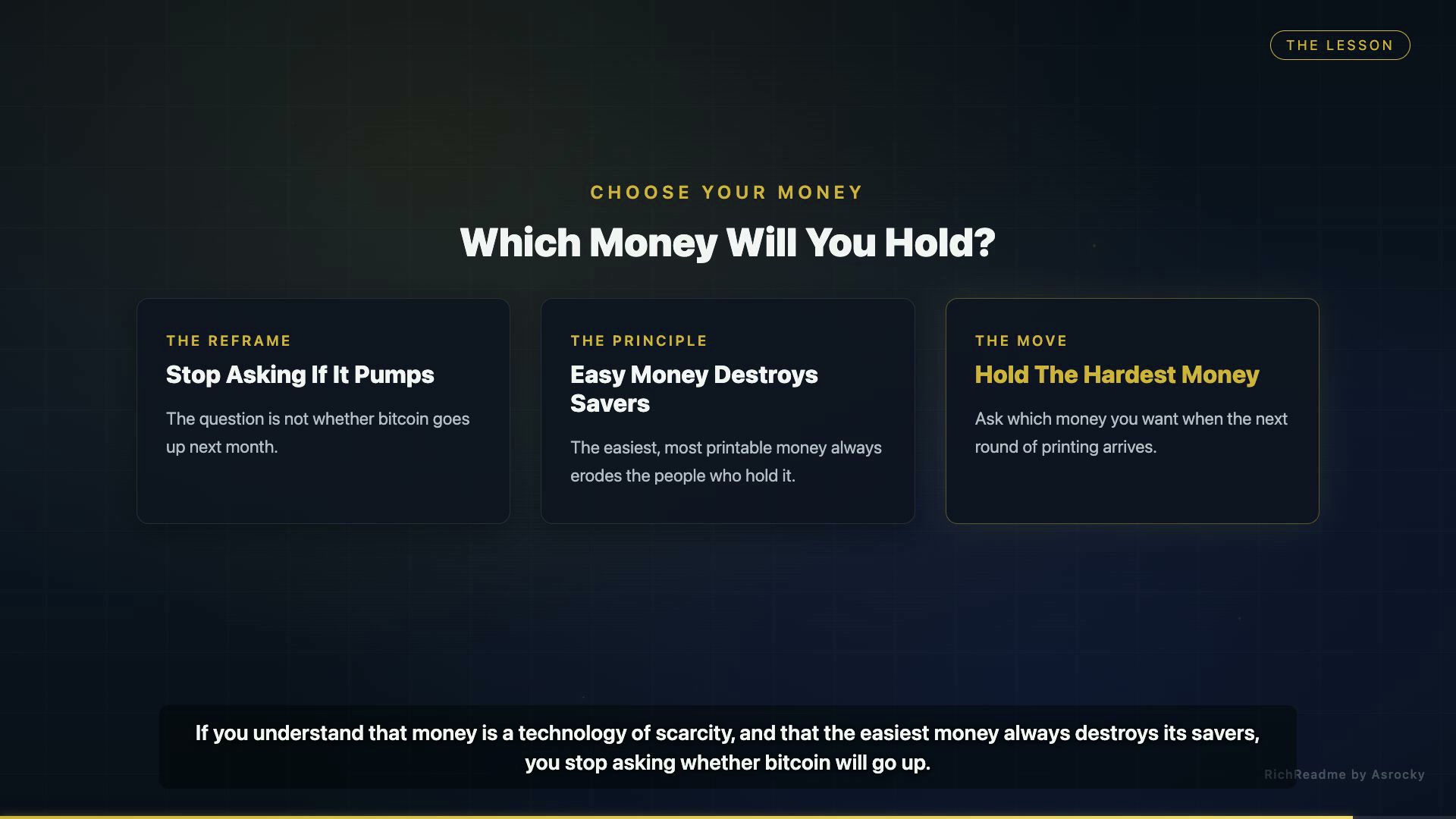 Which Money Will You Hold?