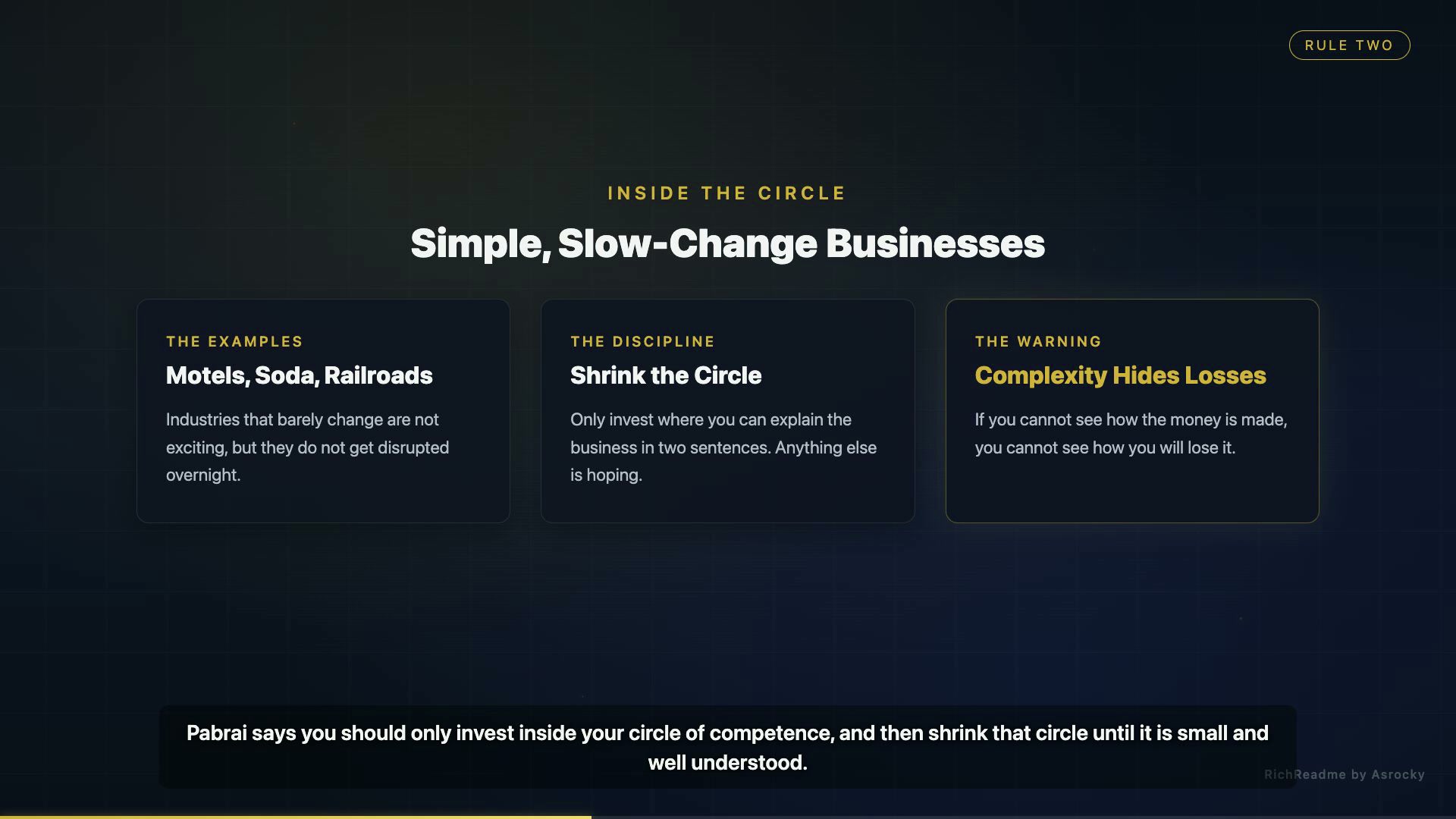 Simple, Slow-Change Businesses