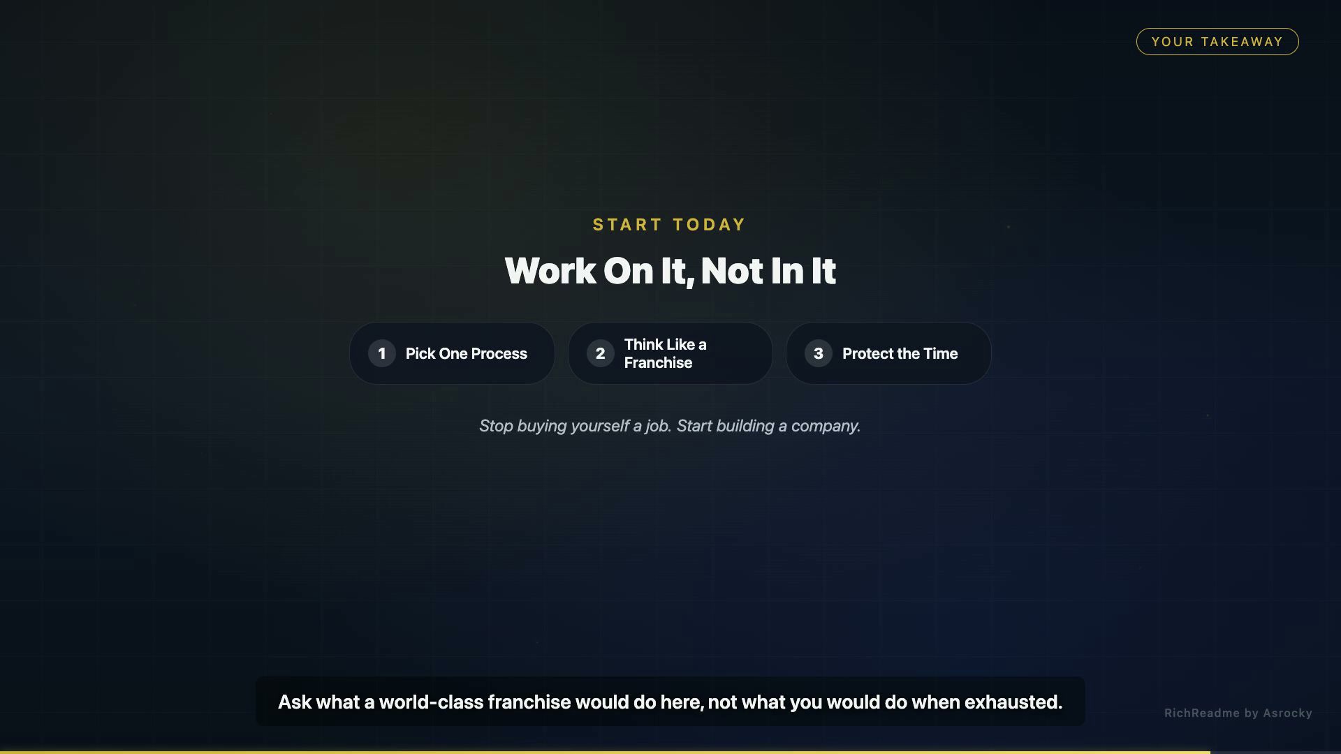 Work On It, Not In It