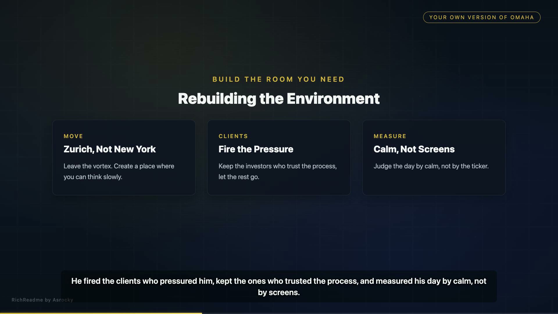 Rebuilding the Environment