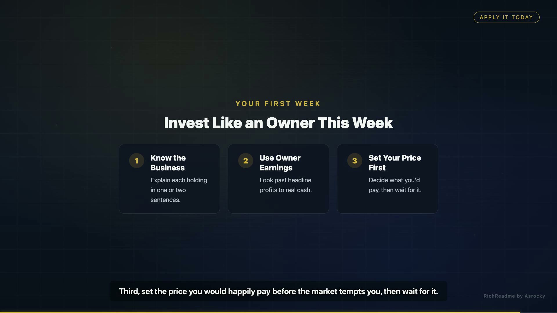 Invest Like an Owner This Week