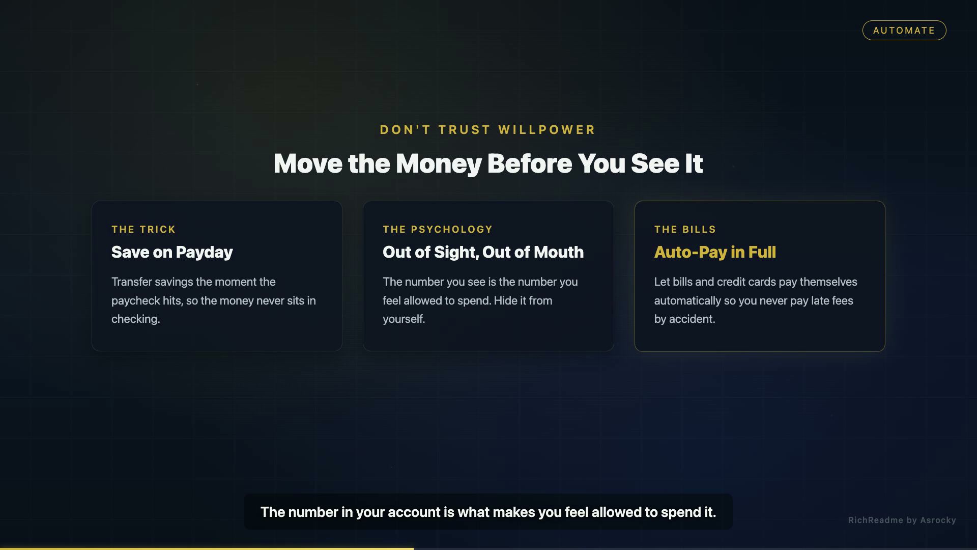 Move the Money Before You See It
