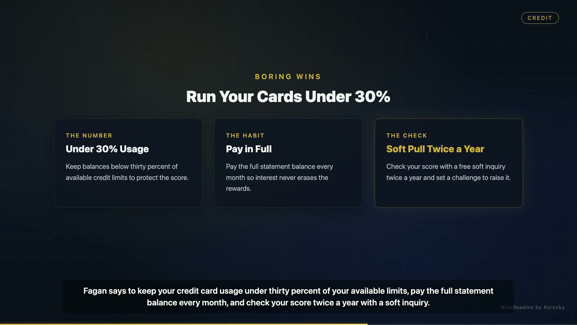 Run Your Cards Under 30%