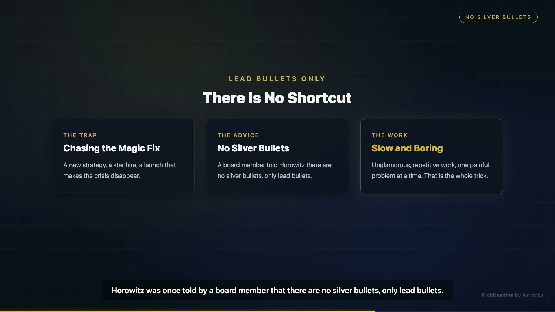There Is No Shortcut