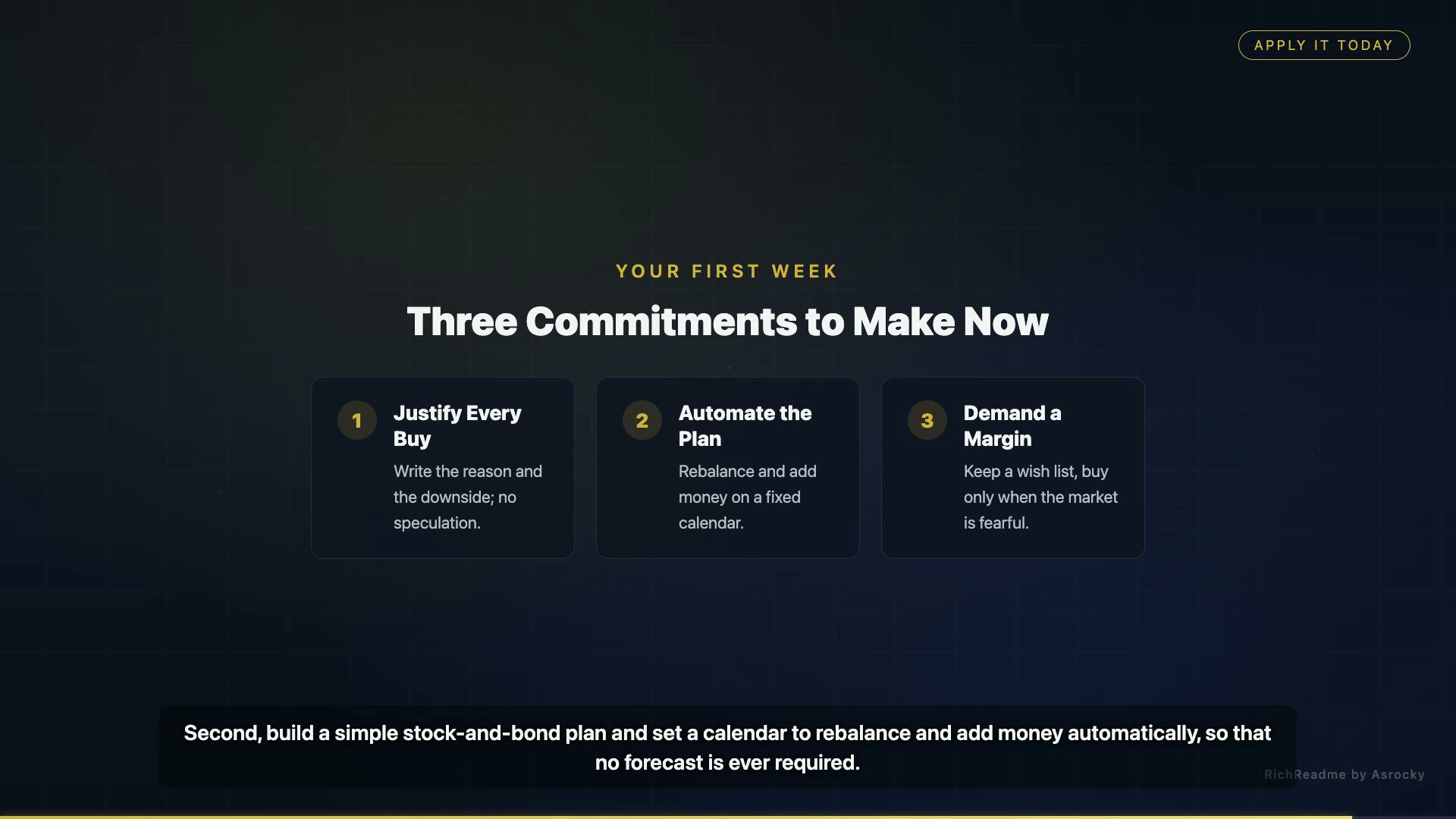 Three Commitments to Make Now