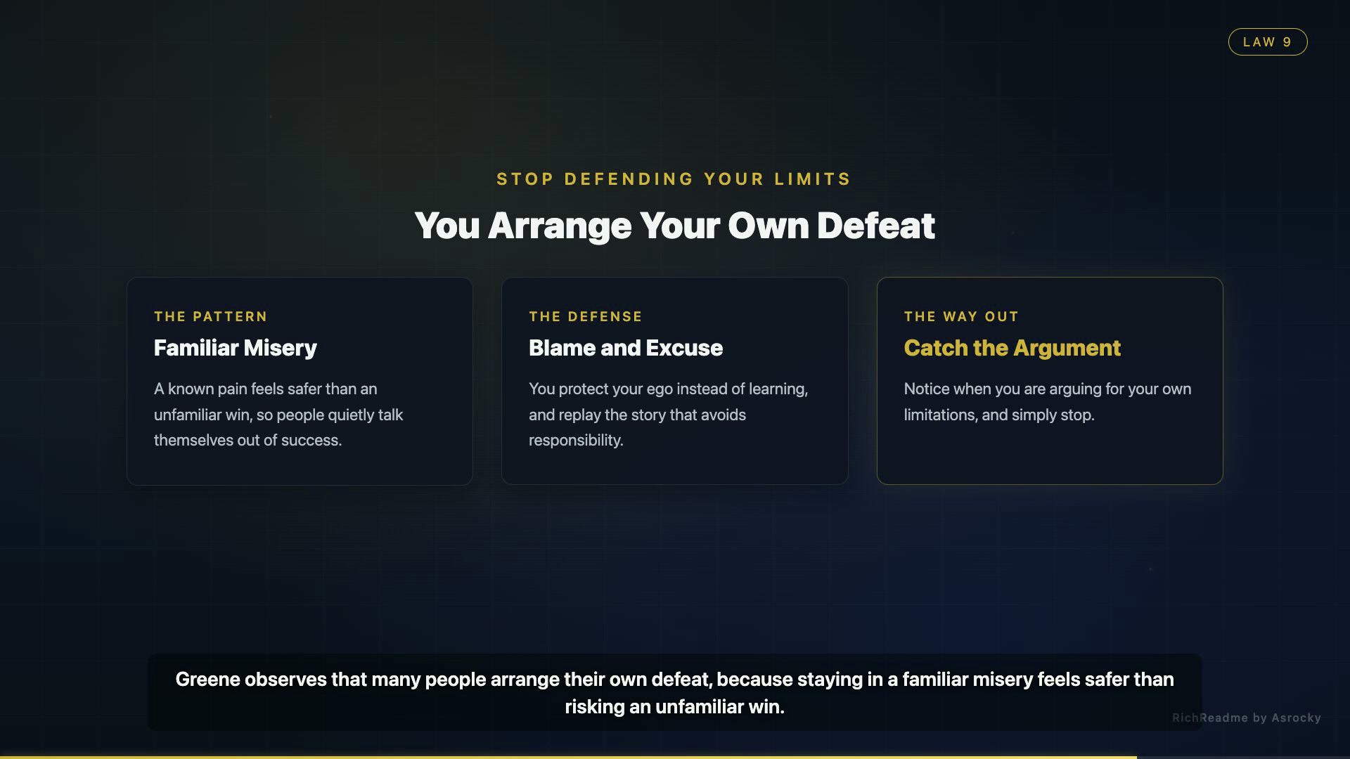 You Arrange Your Own Defeat