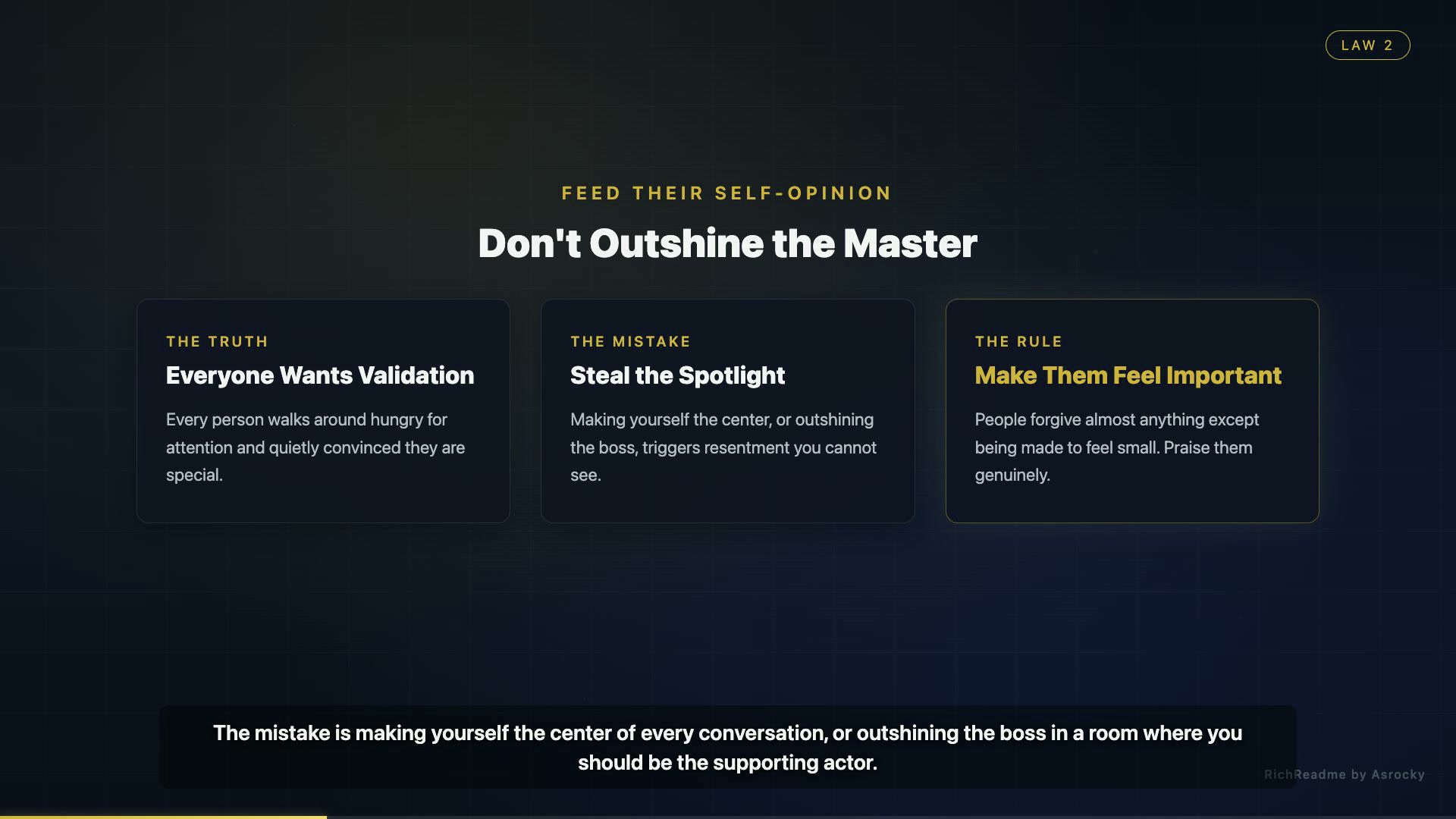 Don't Outshine the Master