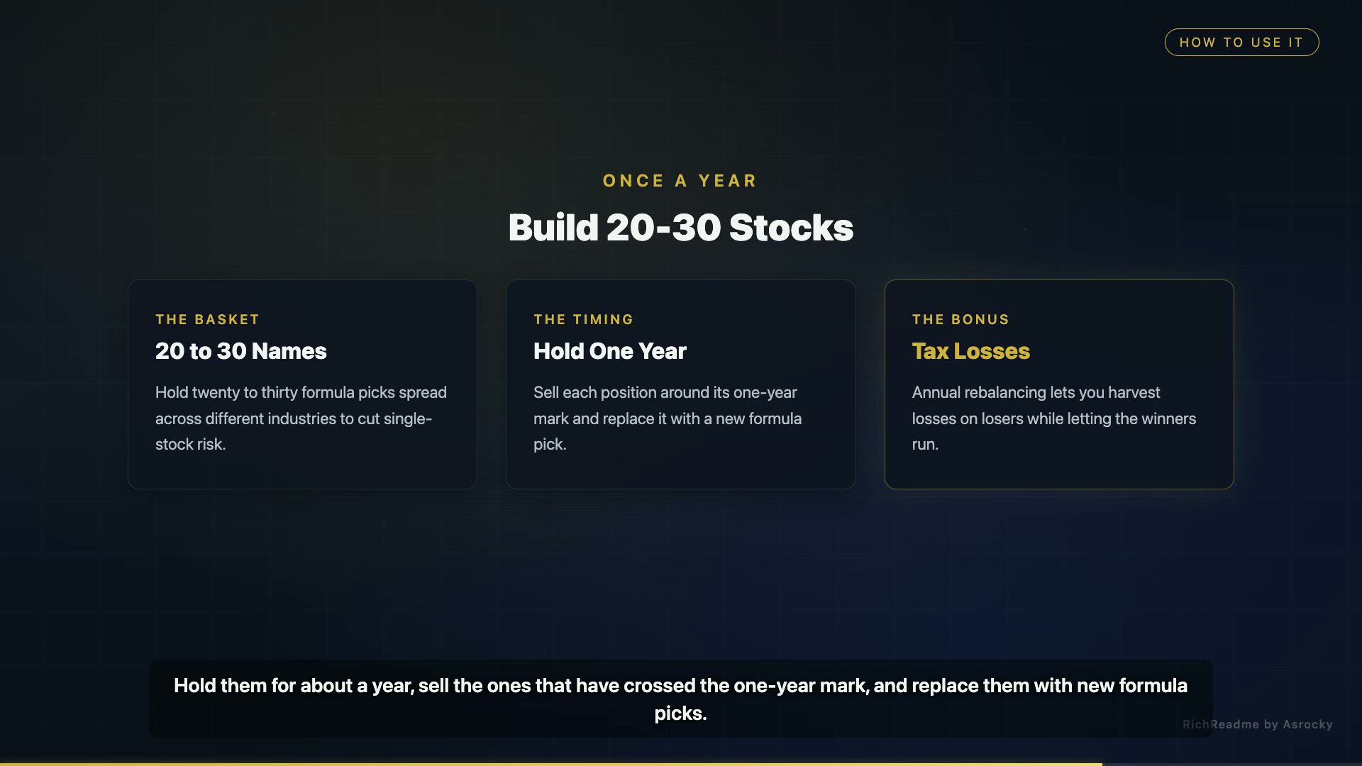 Build 20-30 Stocks