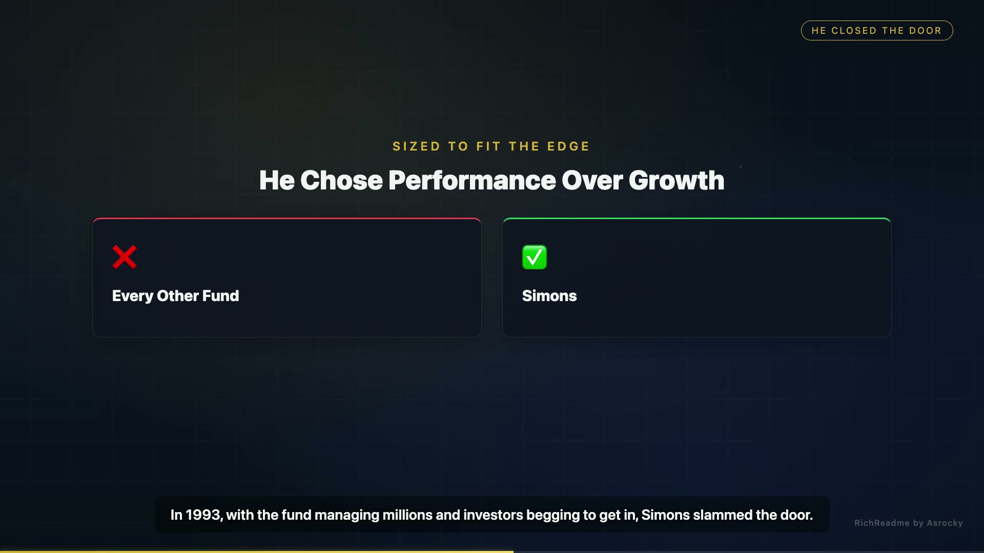 He Chose Performance Over Growth