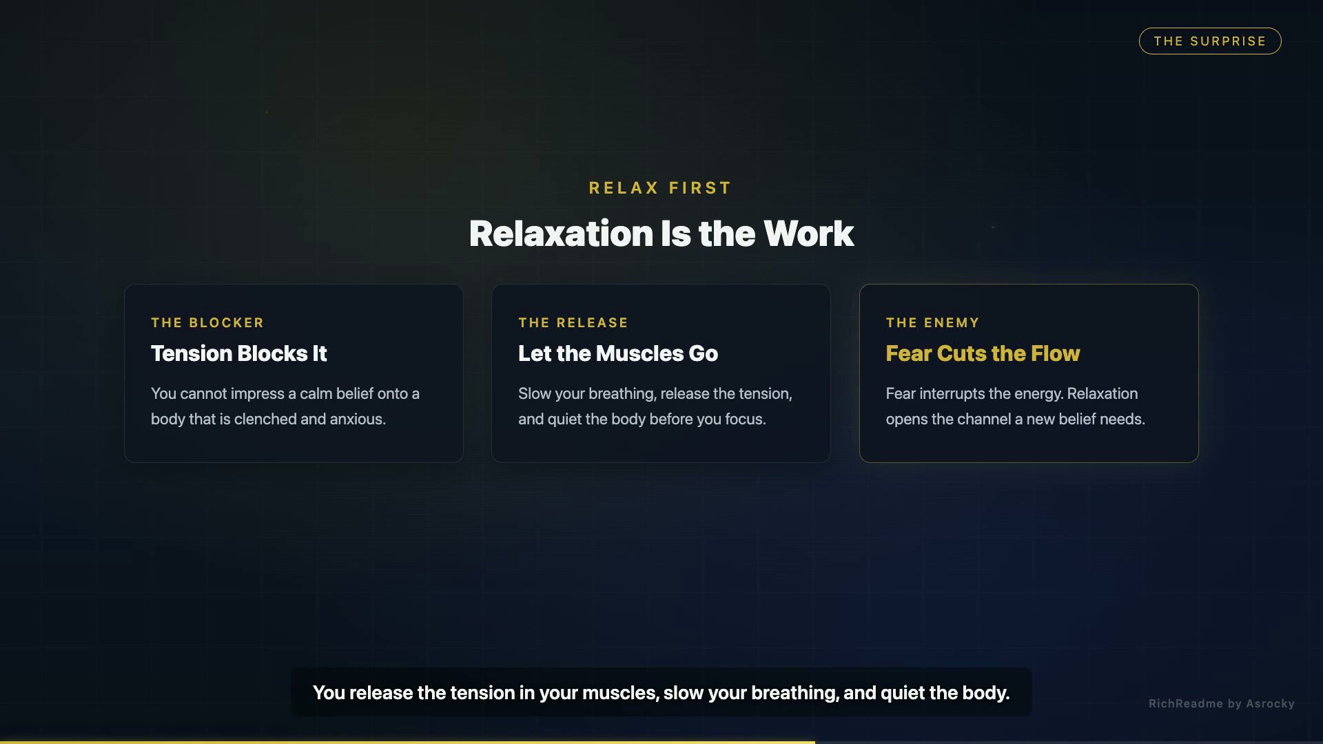Relaxation Is the Work