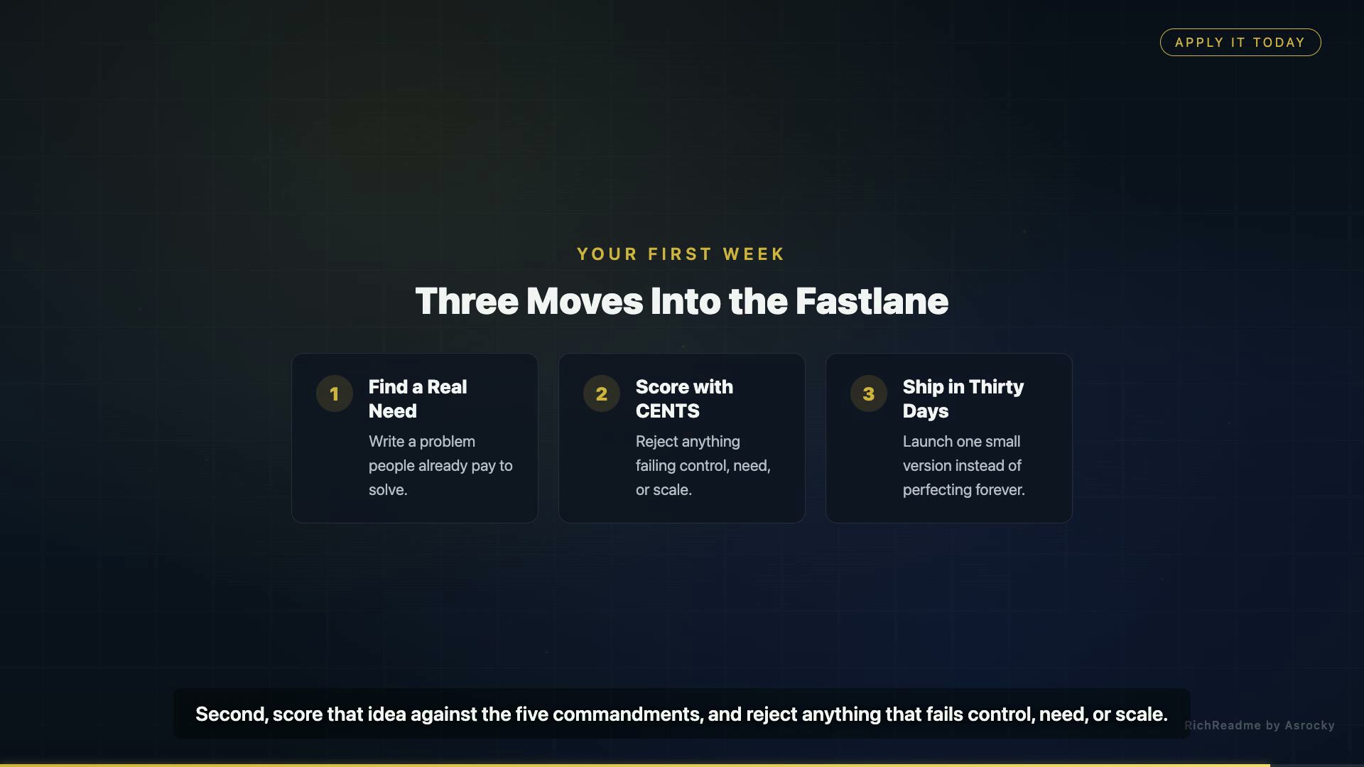 Three Moves Into the Fastlane