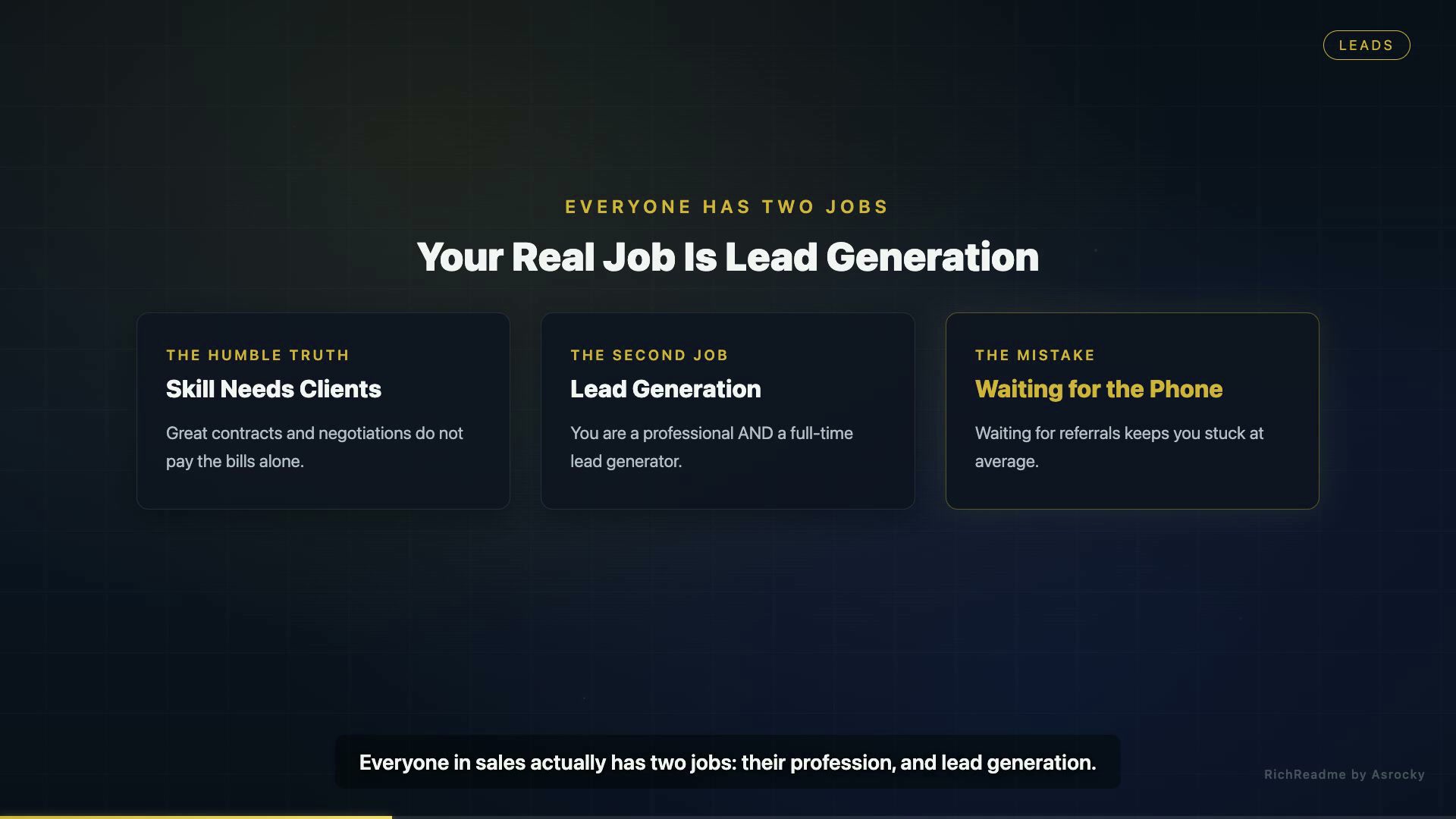 Your Real Job Is Lead Generation