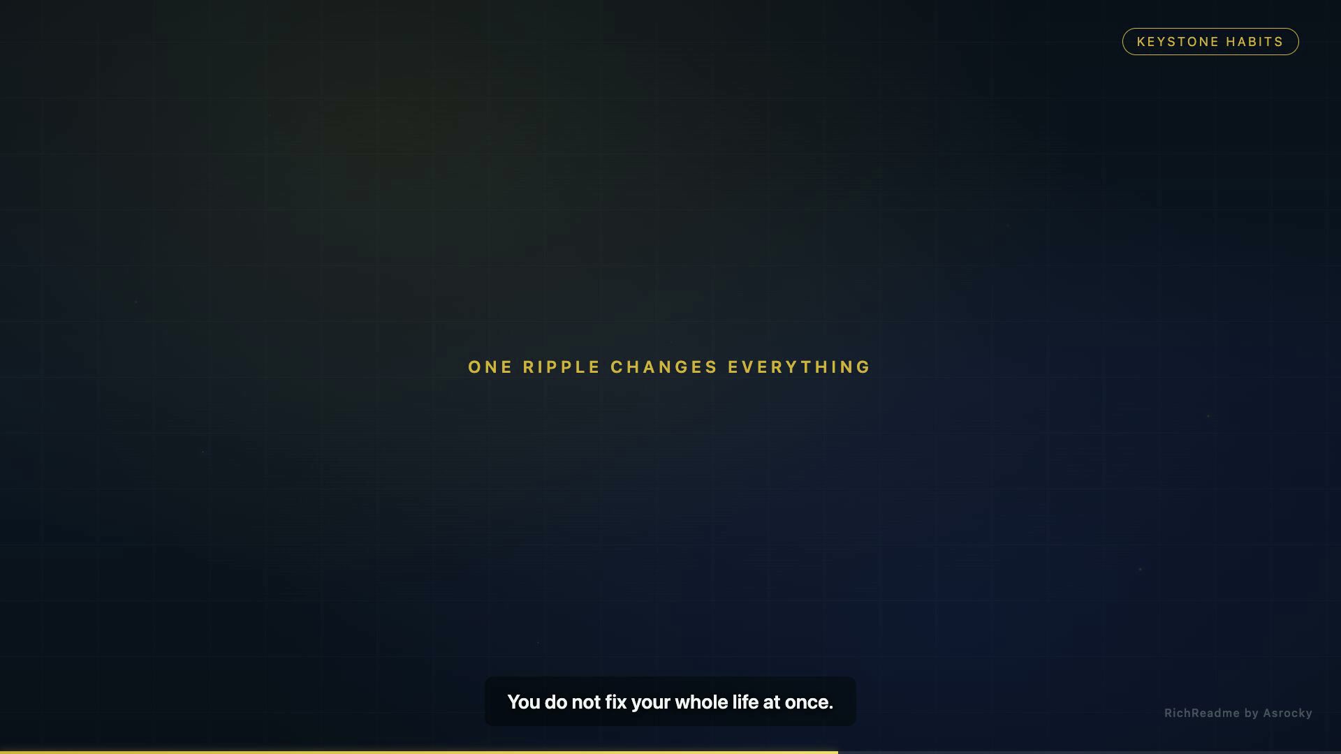 Don't Fix Your Whole Life at Once