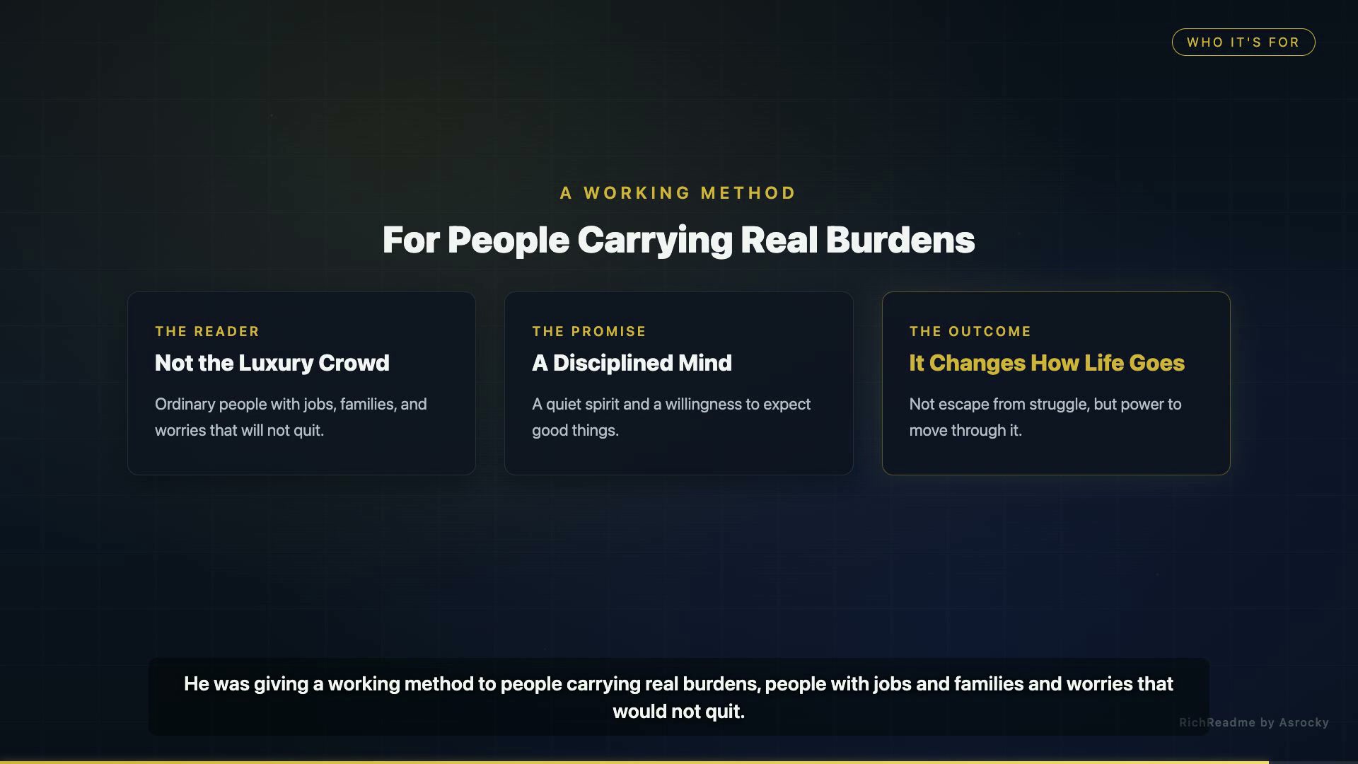 For People Carrying Real Burdens